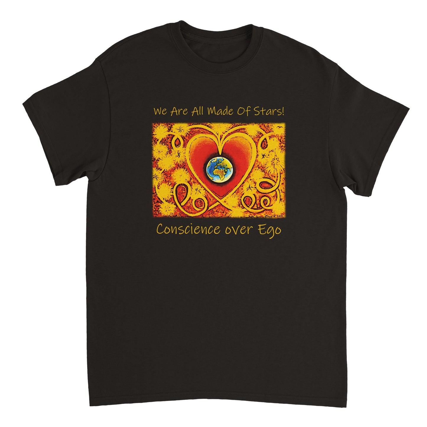 Gewissen über Ego || Schweres Unisex-T-Shirt mit Rundhalsausschnitt