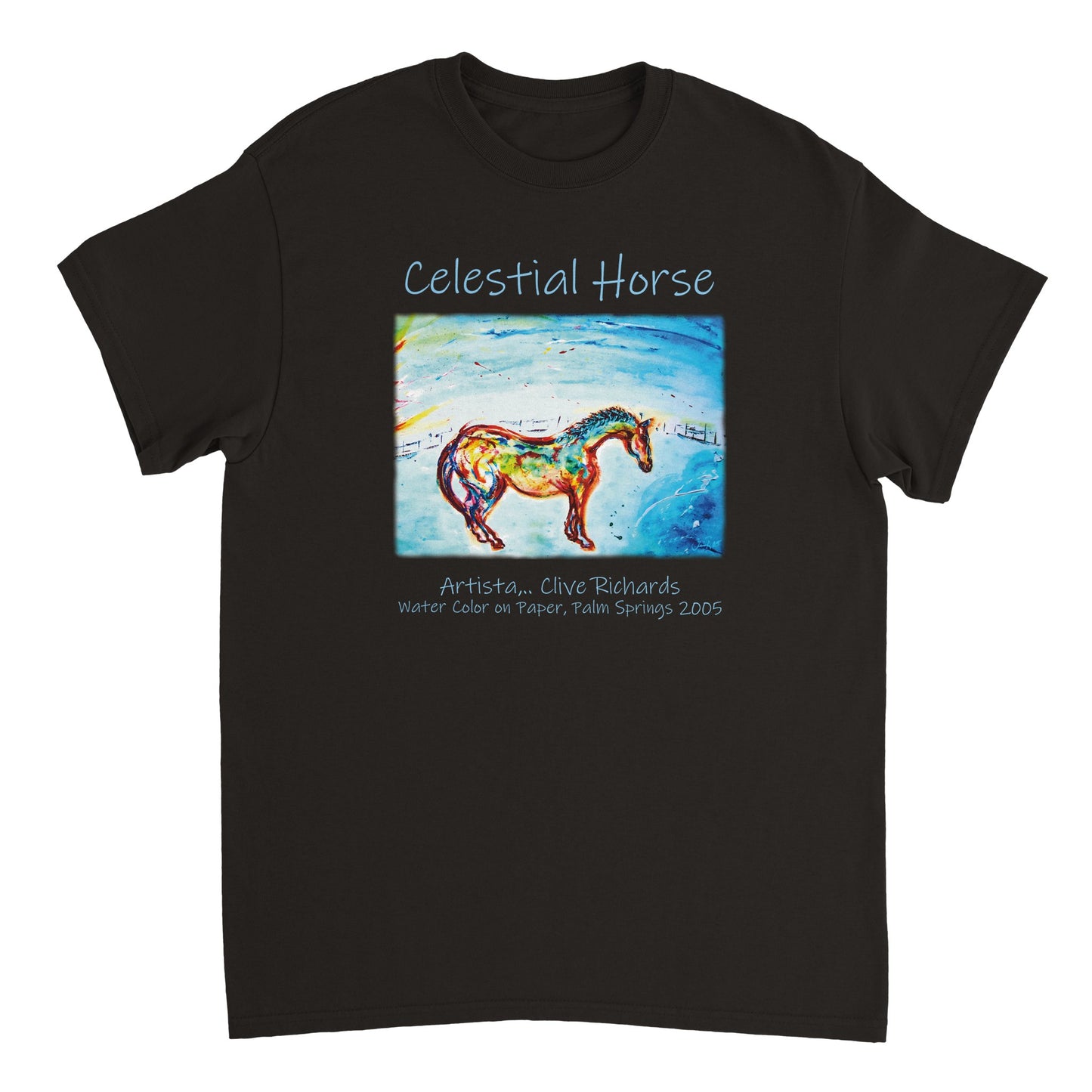 Himmlisches Pferd Artista Clive || Schweres Unisex-T-Shirt mit Rundhalsausschnitt