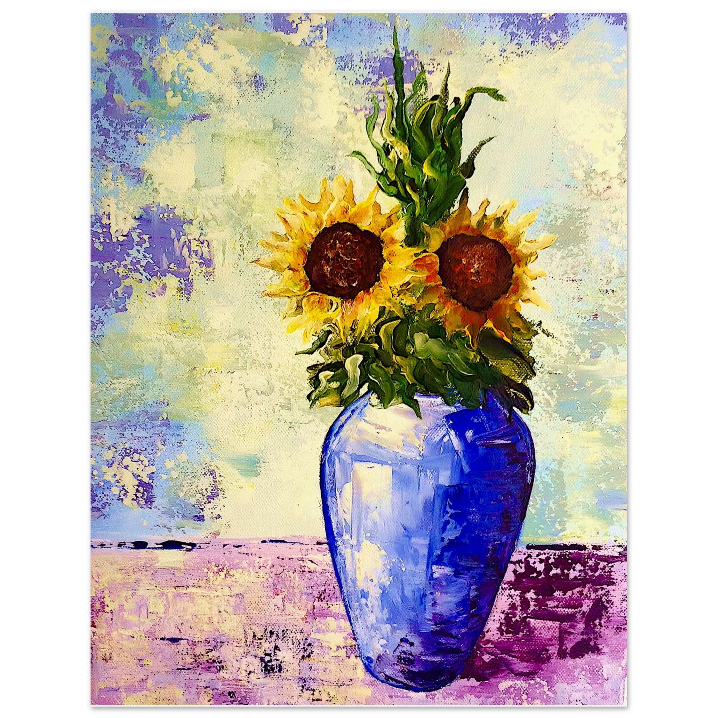 Sonnenblumenvase #2 || Poster aus mattem Papier in Museumsqualität