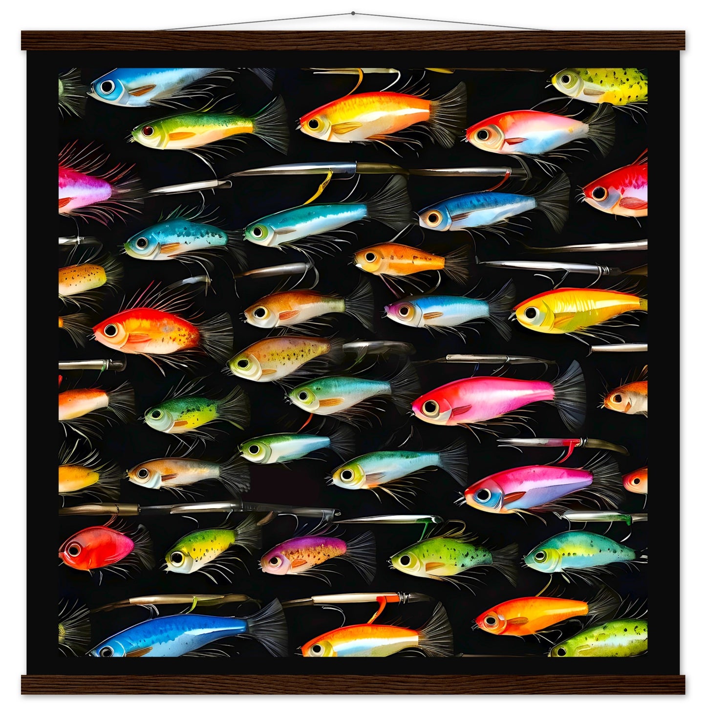 Fishing Lures || Premium Semi-Glossy Paper Poster with Hanger