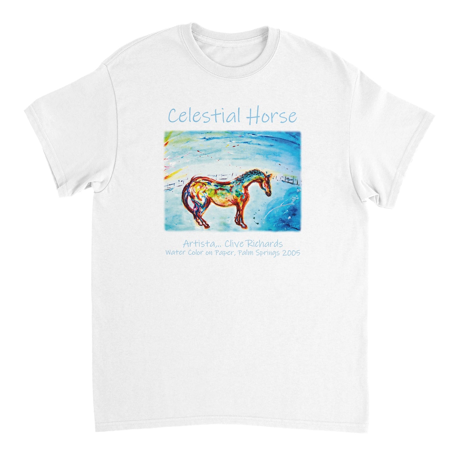 Himmlisches Pferd Artista Clive || Schweres Unisex-T-Shirt mit Rundhalsausschnitt