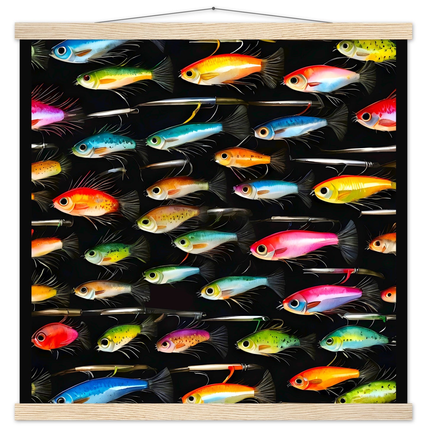 Fishing Lures || Premium Semi-Glossy Paper Poster with Hanger
