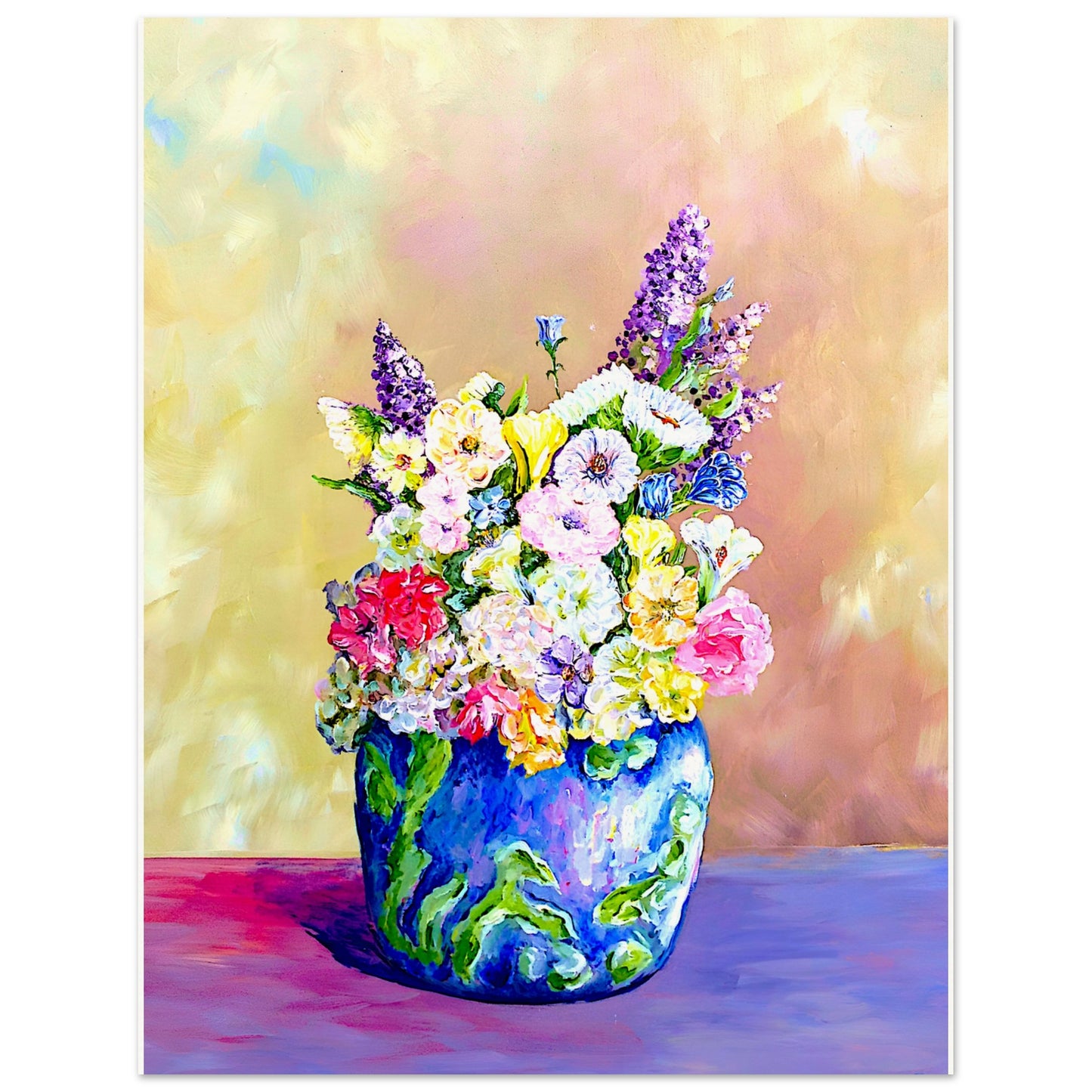 Gemischte Blumenvase || Poster aus mattem Papier in Museumsqualität