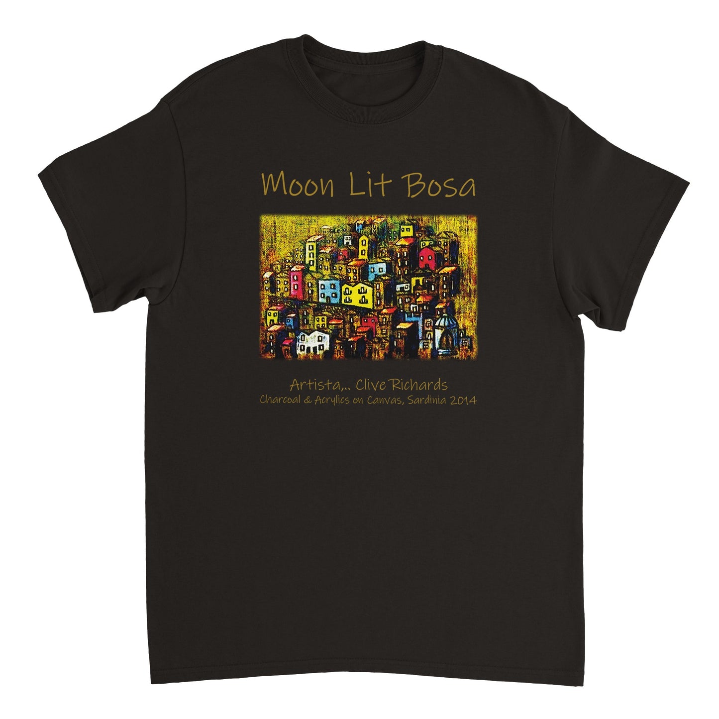 Moon Lit Bosa Artista Clive || Schweres Unisex-T-Shirt mit Rundhalsausschnitt
