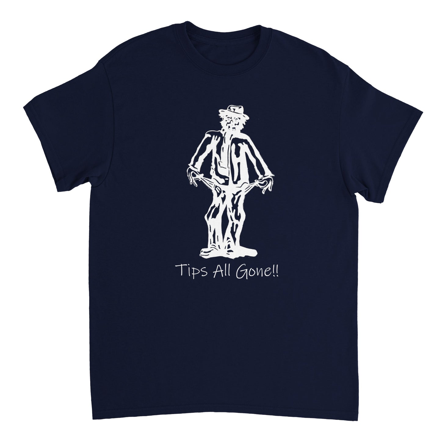 Trinkgeld, alles weg!! || Schweres Unisex-T-Shirt mit Rundhalsausschnitt