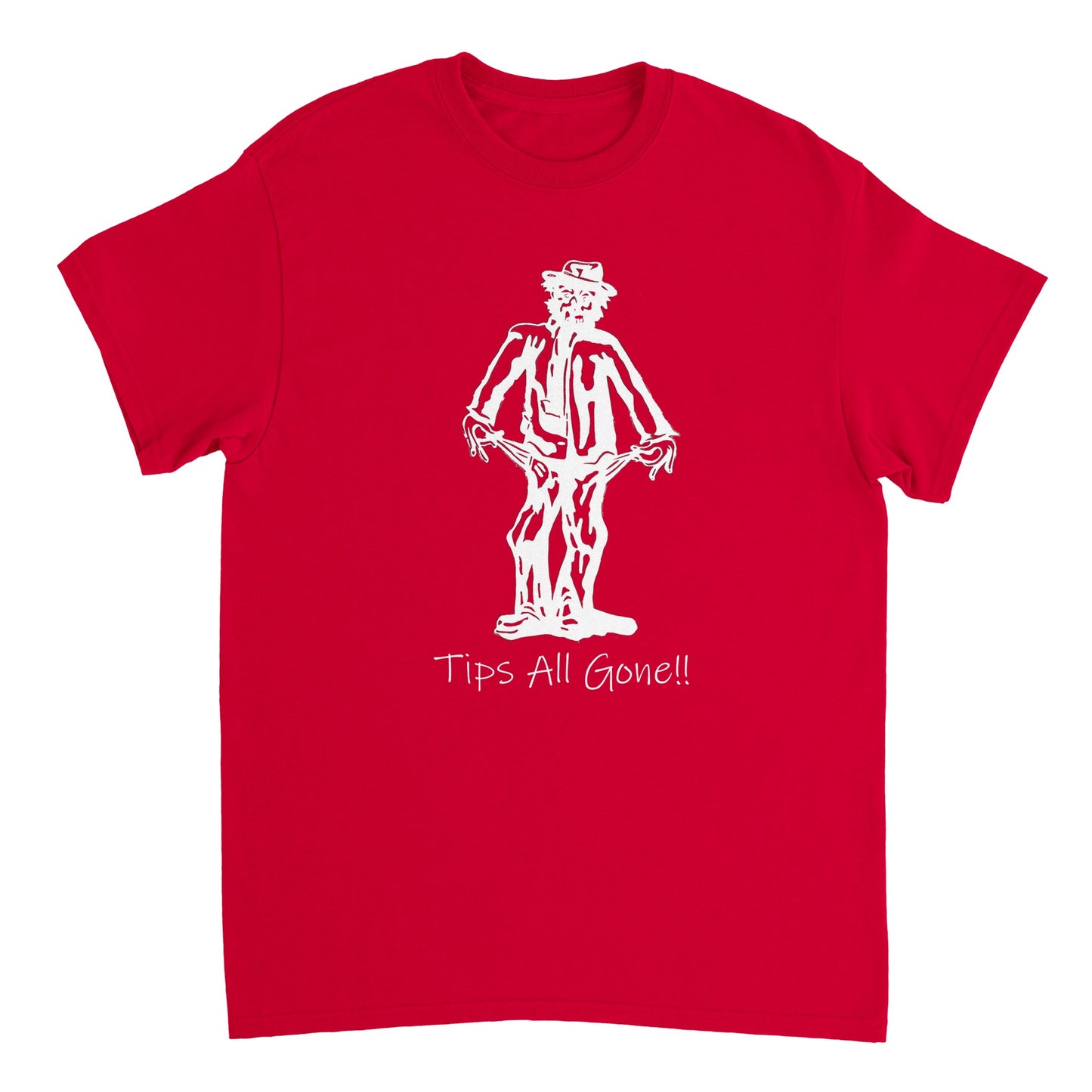 Trinkgeld, alles weg!! || Schweres Unisex-T-Shirt mit Rundhalsausschnitt