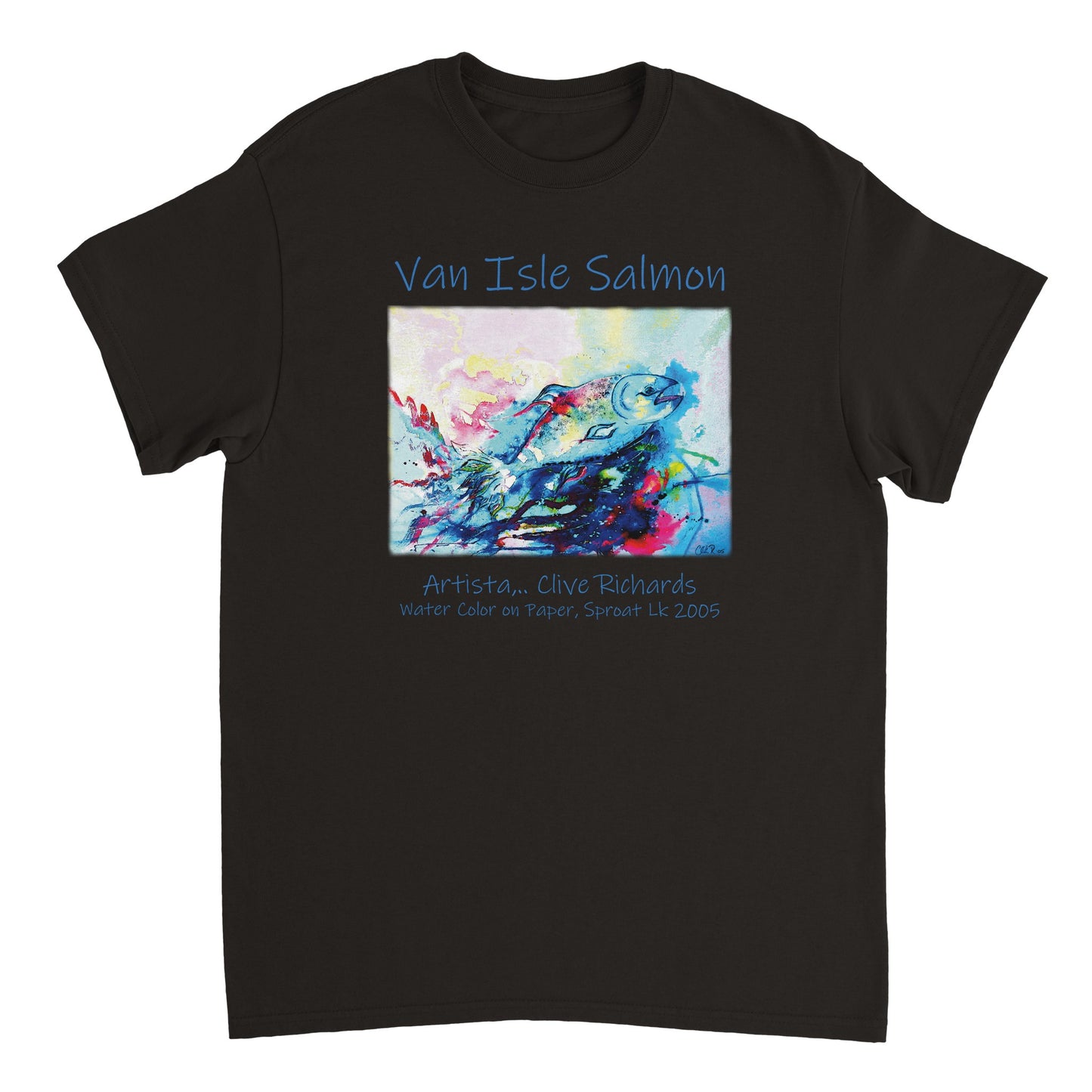 Van Isle Lachs Artista Clive || Schweres Unisex-T-Shirt mit Rundhalsausschnitt
