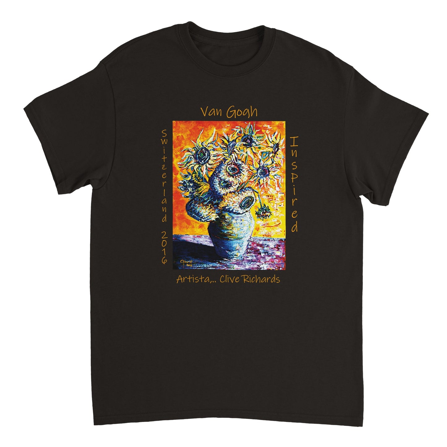 Von Van Gogh inspirierter Künstler Clive || Schweres Unisex-T-Shirt mit Rundhalsausschnitt