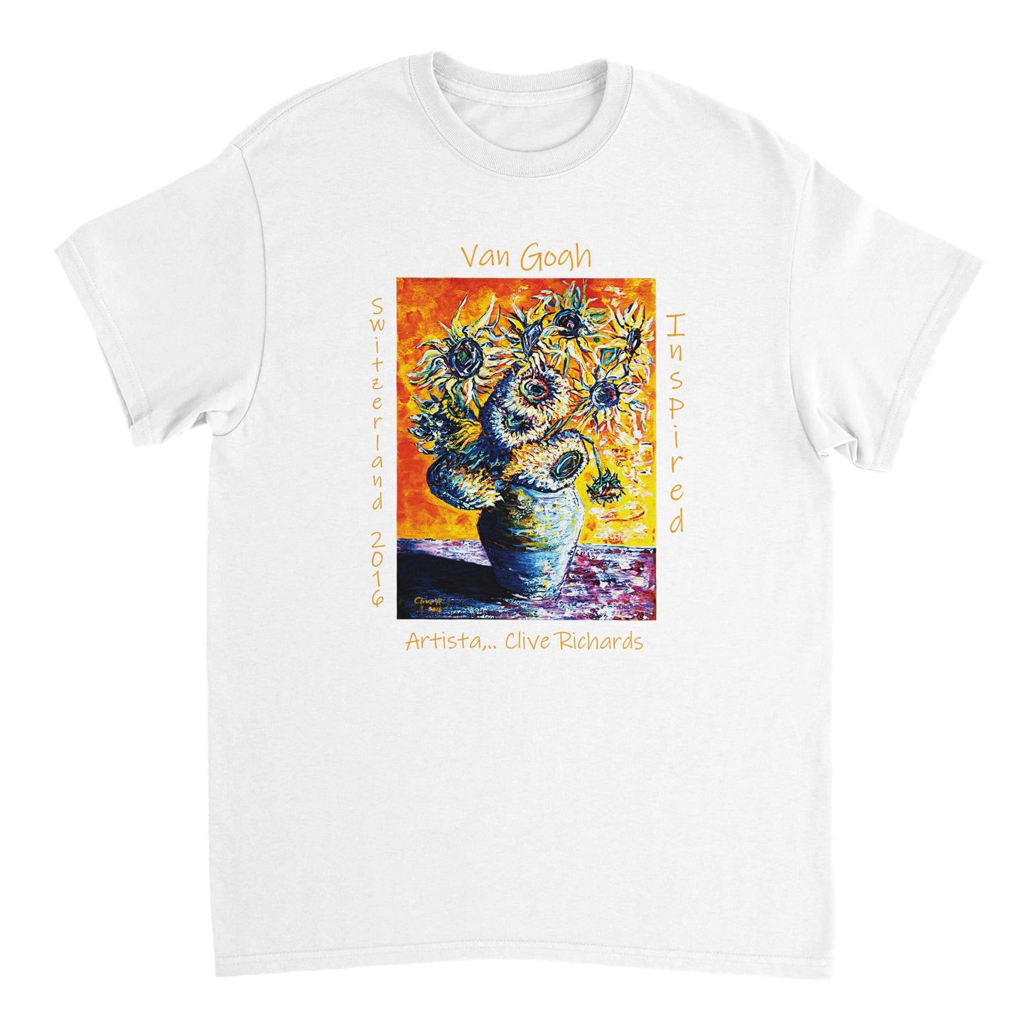 Von Van Gogh inspirierter Künstler Clive || Schweres Unisex-T-Shirt mit Rundhalsausschnitt