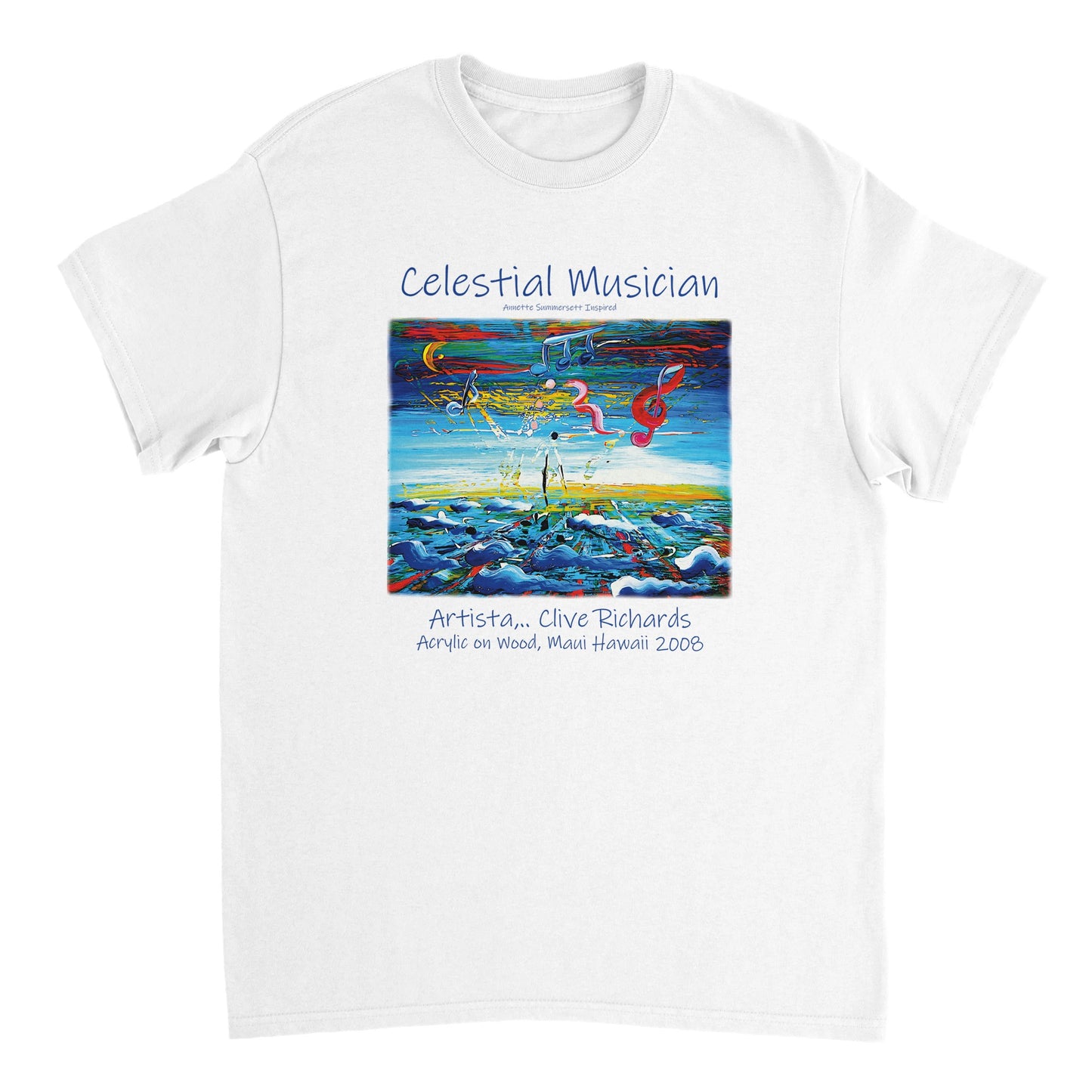 Himmlischer Musiker, Künstler Clive || Schweres Unisex-T-Shirt mit Rundhalsausschnitt