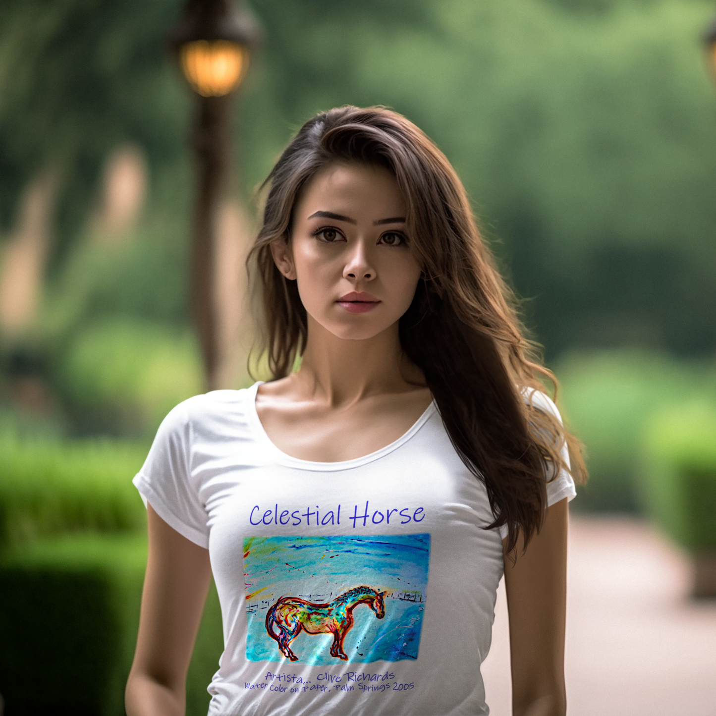 Himmlisches Pferd Artista Clive || Schweres Unisex-T-Shirt mit Rundhalsausschnitt