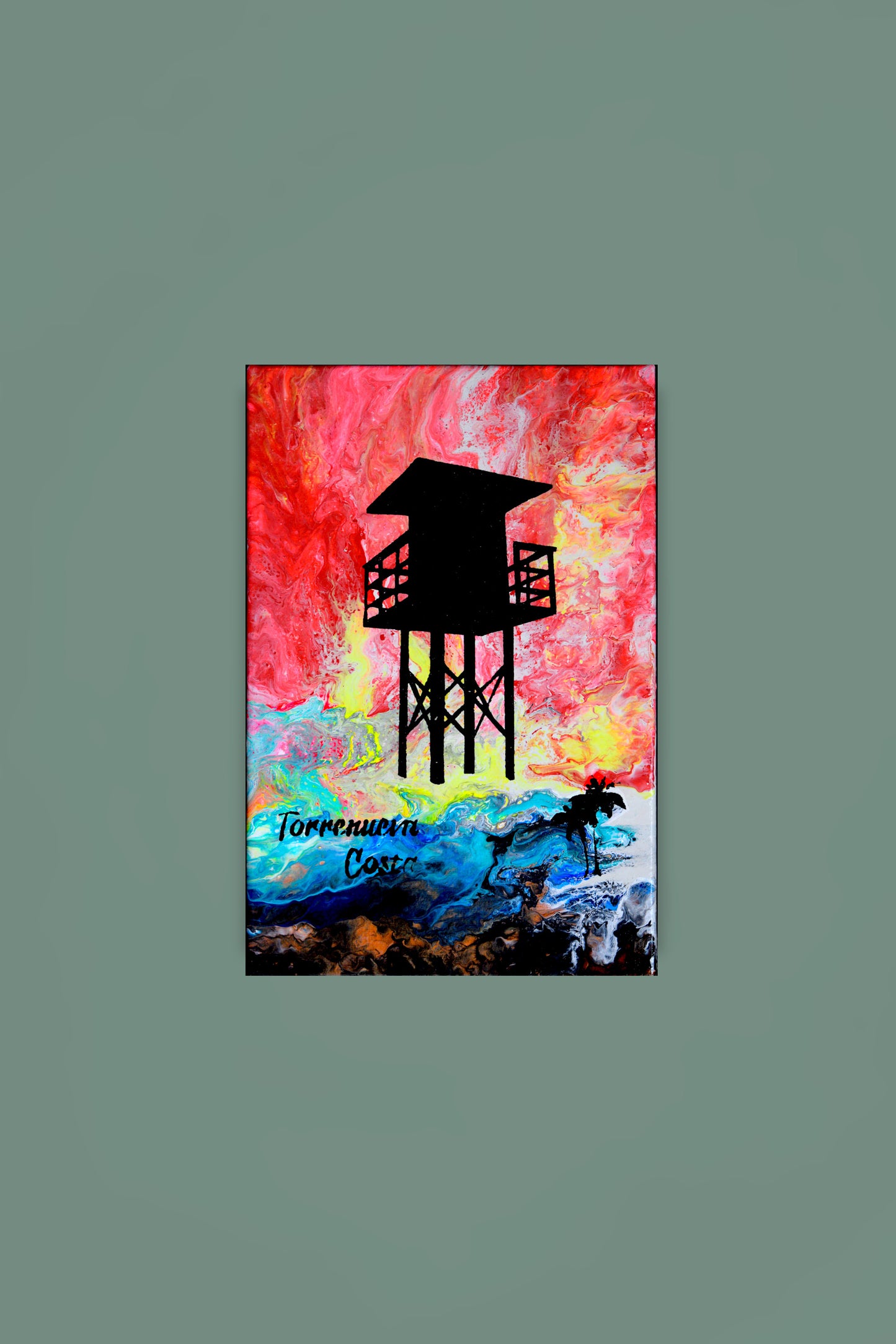 Stürmischer Tag / Dia Lluvioso, Torrenueva Costa || Originalkunst Artabuild-Künstler Clive Richards