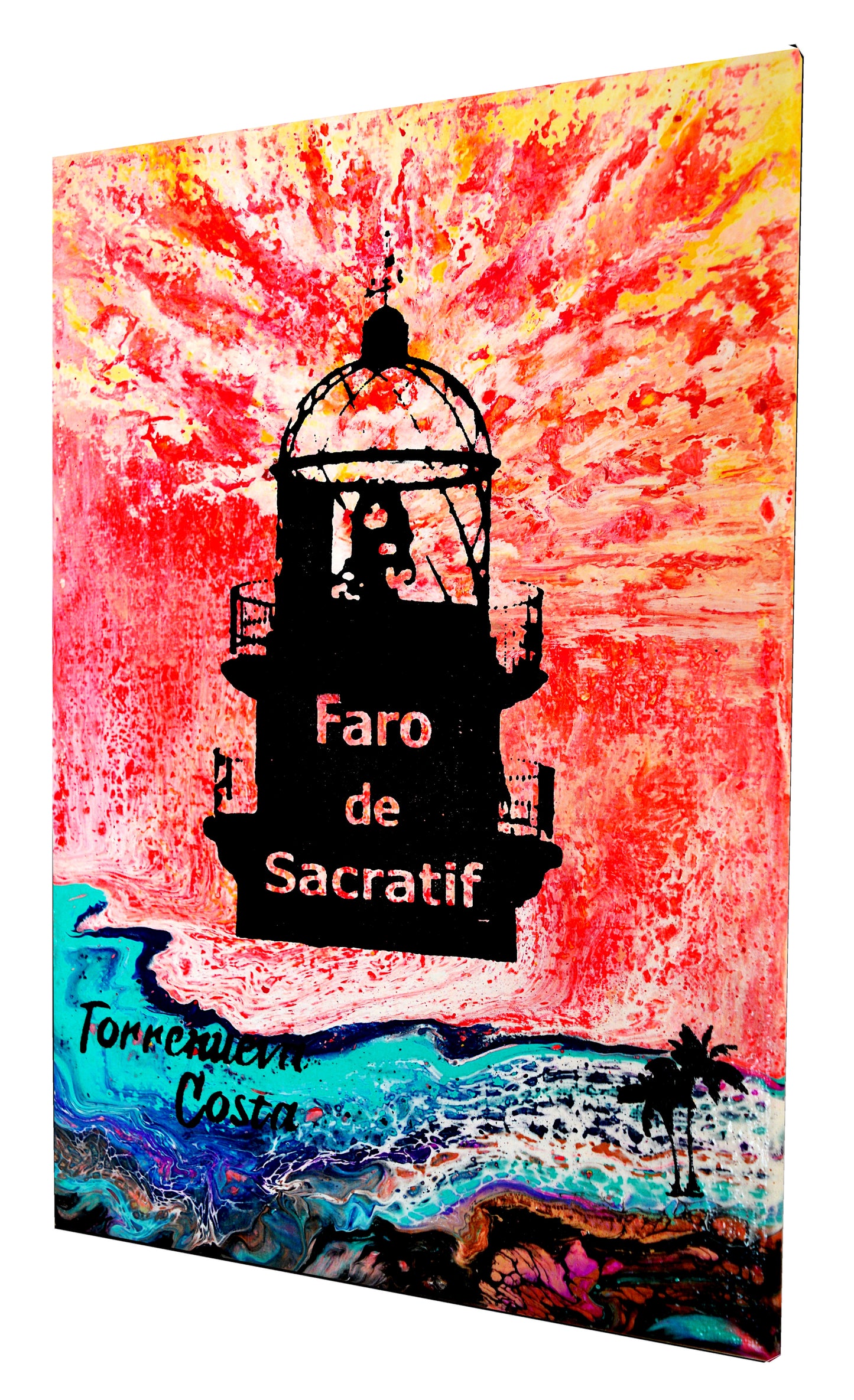 Faro de Sacratif #1 / Torrenueva Costa || Originalkunst Artabuild-Künstler Clive Richards