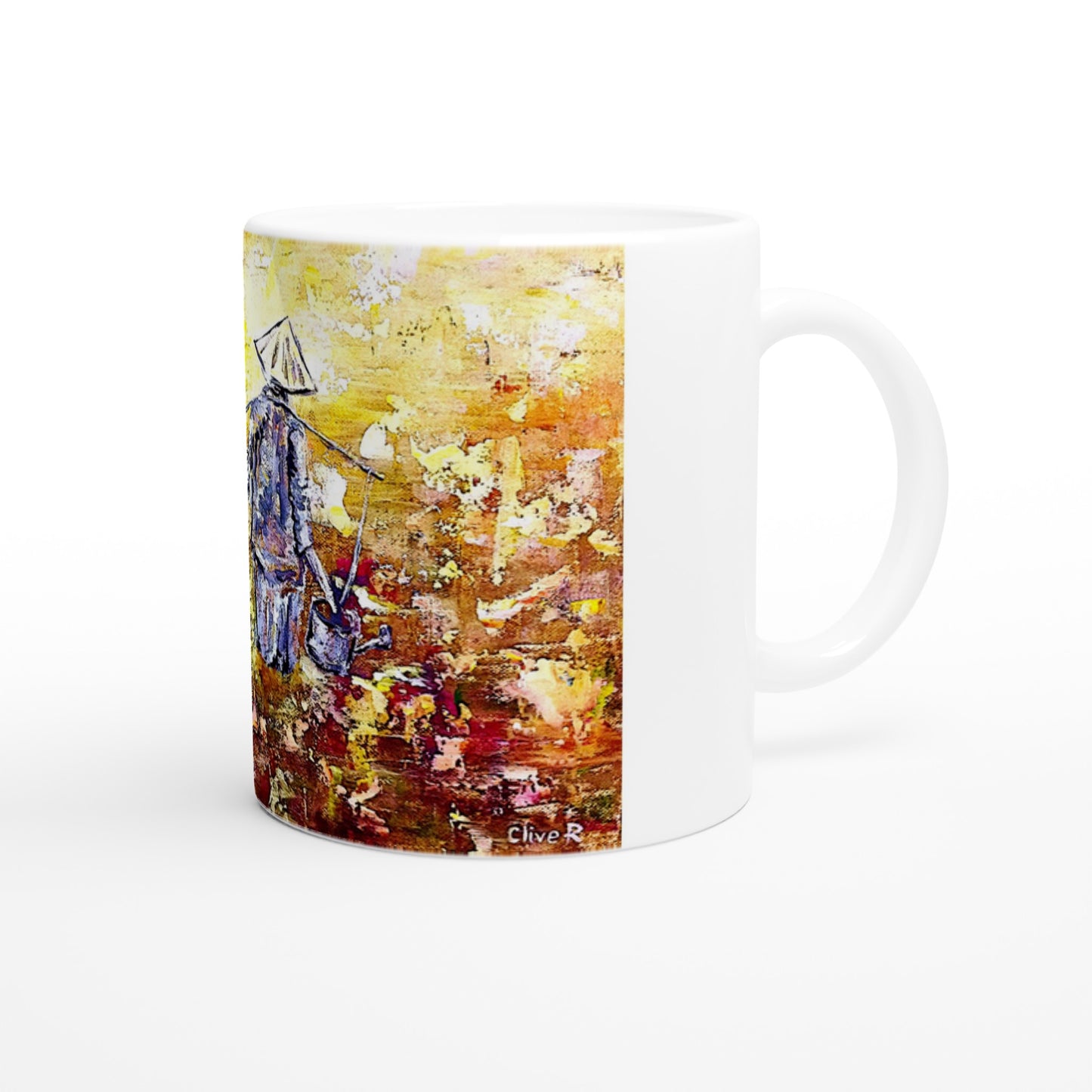 Hart arbeiten || Weiße 11oz Keramiktasse