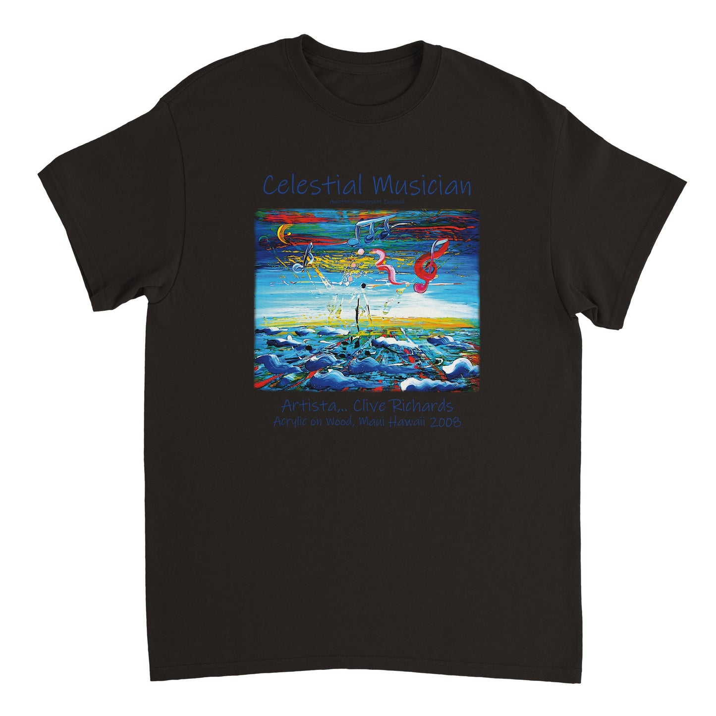 Himmlischer Musiker, Künstler Clive || Schweres Unisex-T-Shirt mit Rundhalsausschnitt