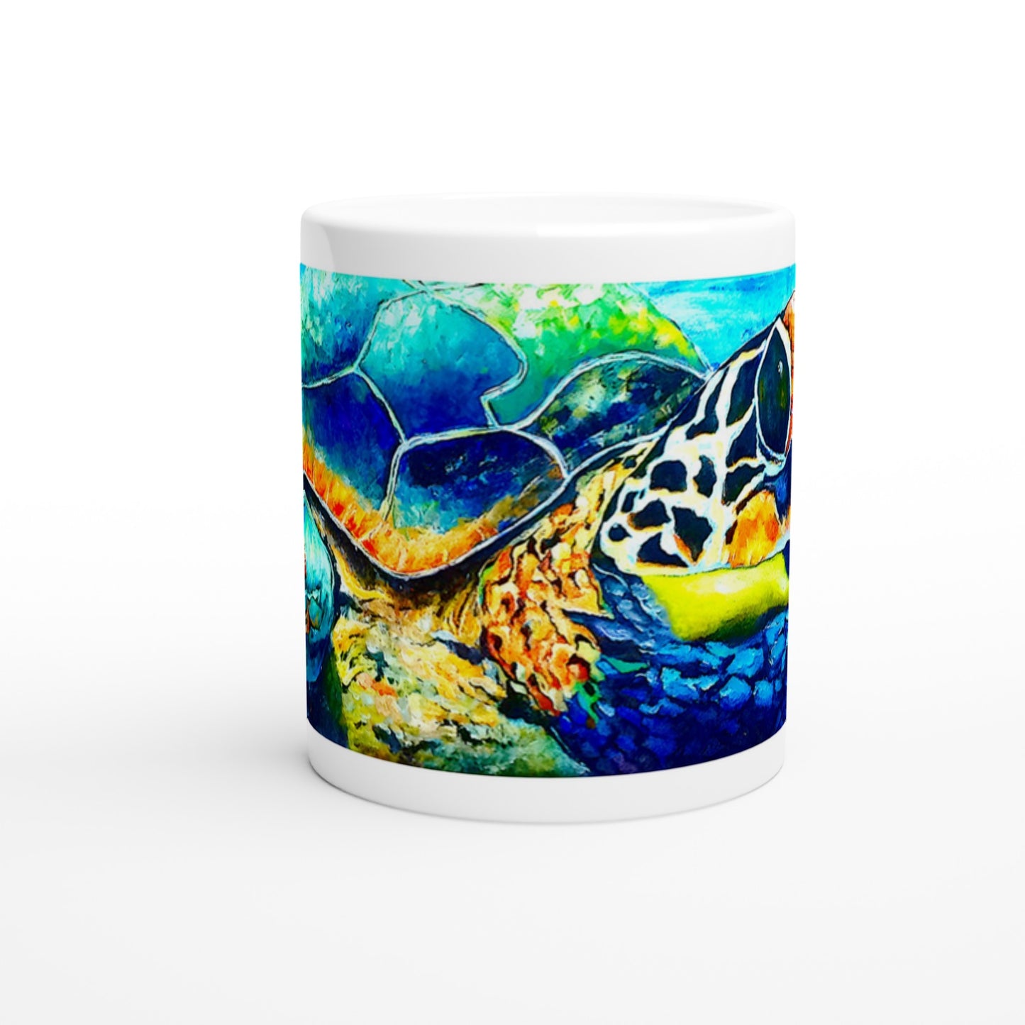 Gleitende Schildkröte || Weiße 11oz Keramiktasse