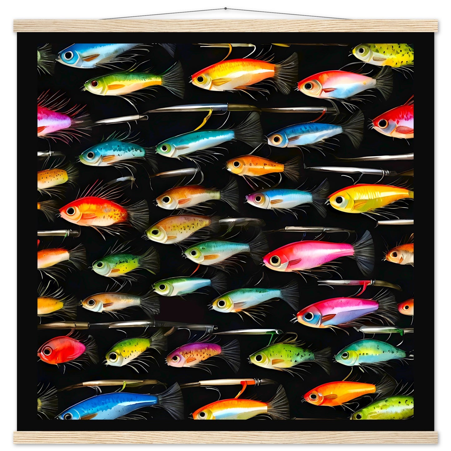 Fishing Lures || Premium Semi-Glossy Paper Poster with Hanger