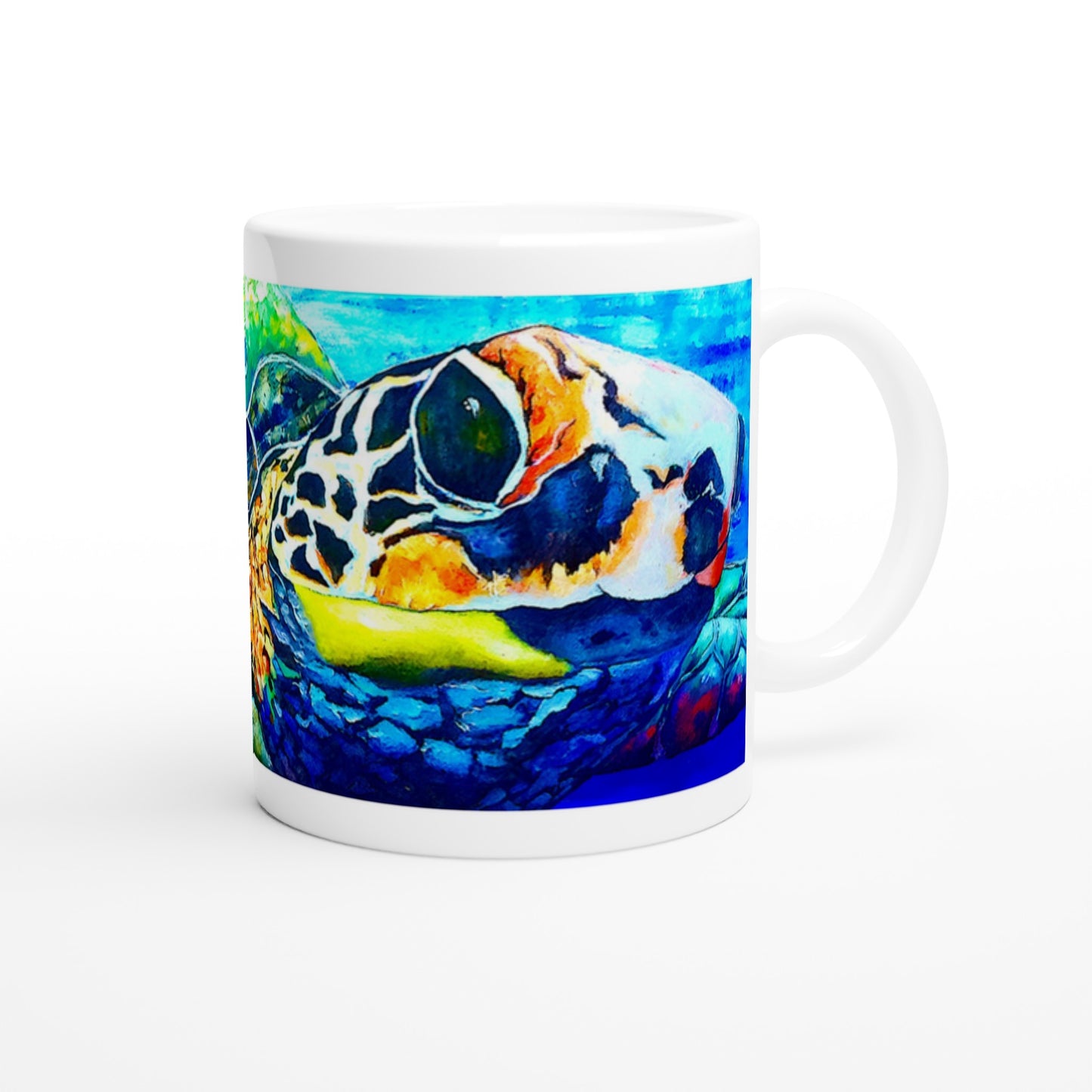 Gleitende Schildkröte || Weiße 11oz Keramiktasse