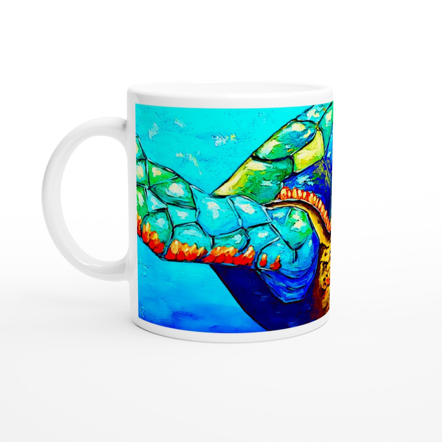 Tropische Schildkröte || Weiße 11oz Keramiktasse