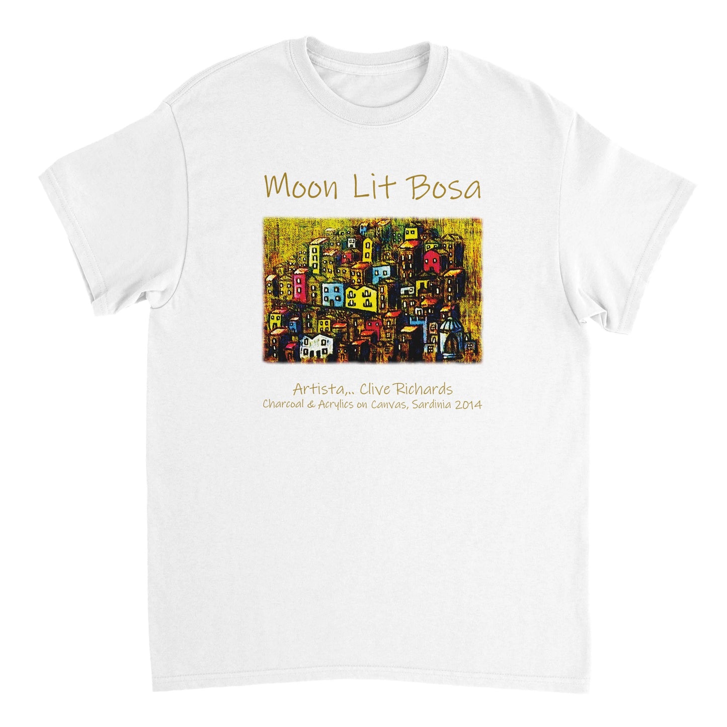 Moon Lit Bosa Artista Clive || Schweres Unisex-T-Shirt mit Rundhalsausschnitt