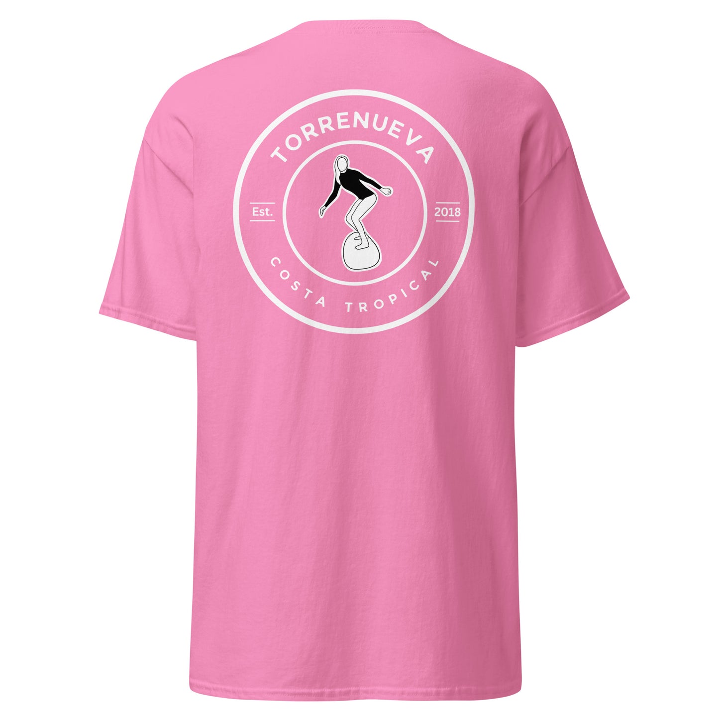 Torrenueva Costa Est. 2018, Surfer Girl Crest & Back || Klassisches T-Shirt