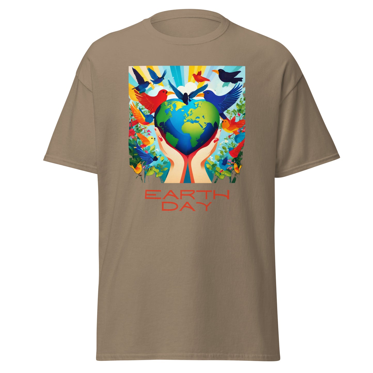 Tag der Erde, Herz Erde & Vögel || Klassisches T-Shirt