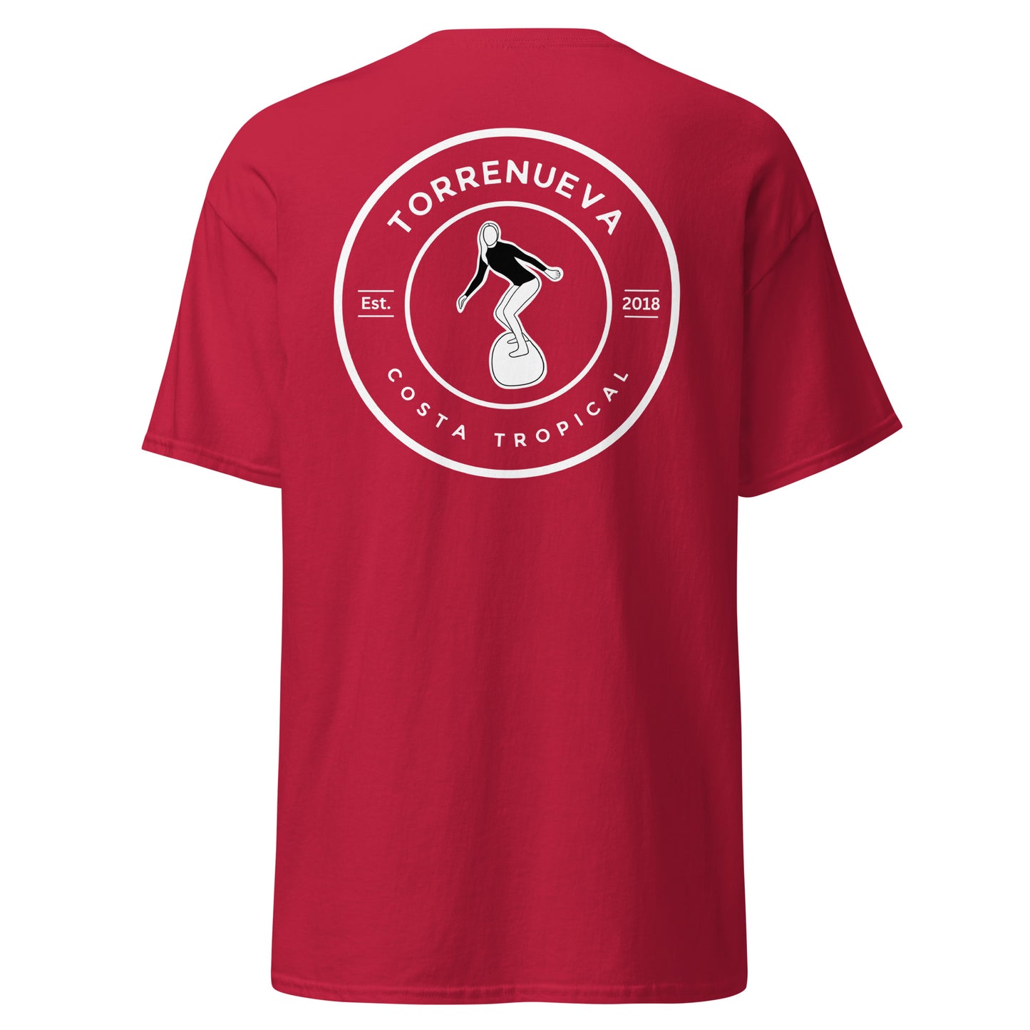 Torrenueva Costa Est. 2018, Surfer Girl Crest & Back || Klassisches T-Shirt