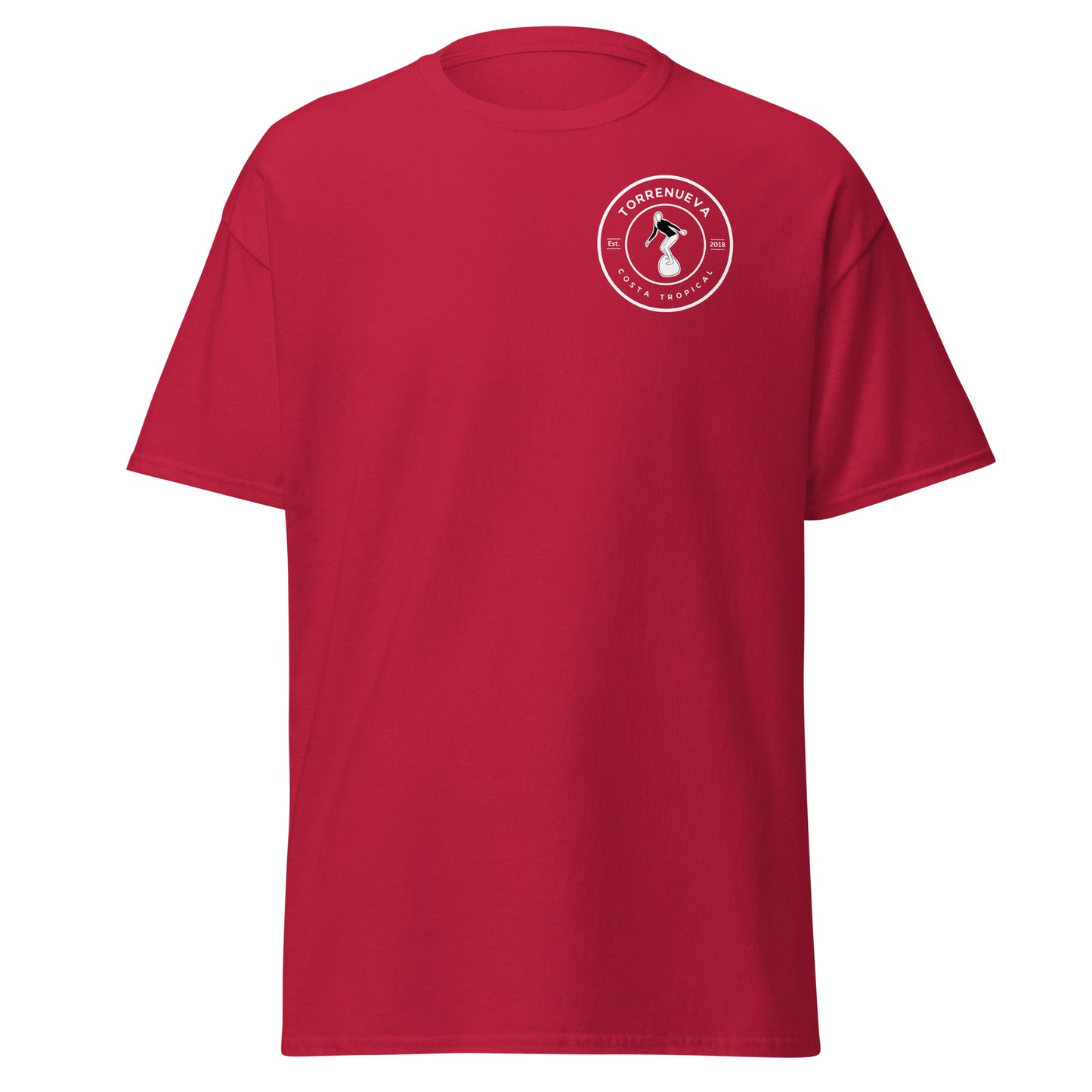 Torrenueva Costa Est. 2018, Surfer Girl Crest & Back || Klassisches T-Shirt