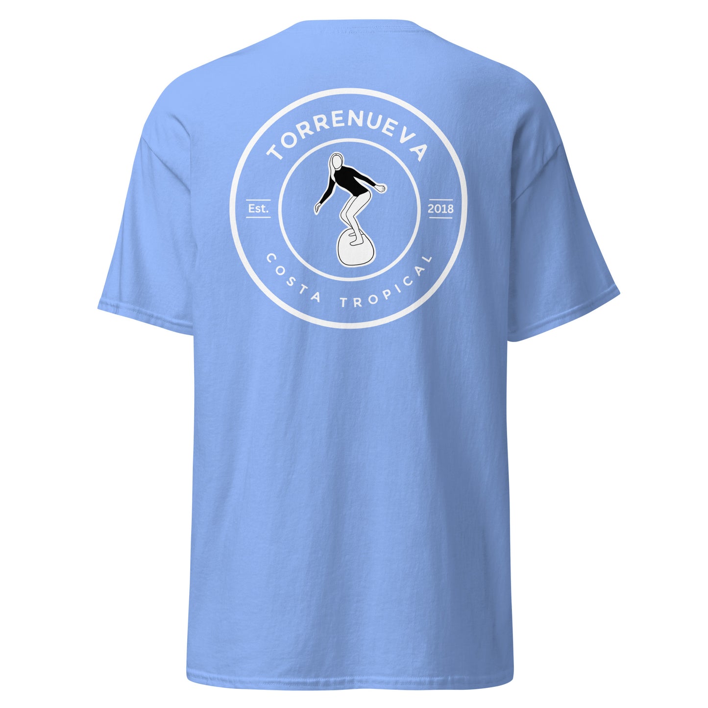 Torrenueva Costa Est. 2018, Surfer Girl Crest & Back || Klassisches T-Shirt