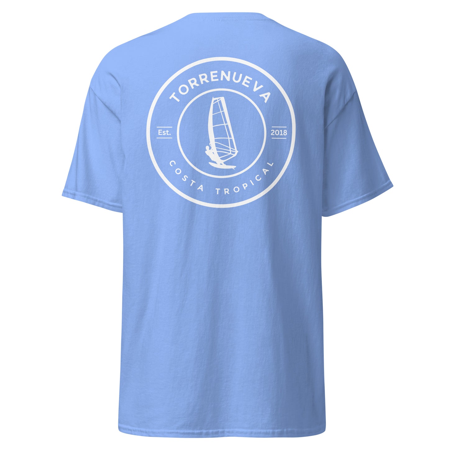 Torrenueva Costa, Est. 2018, Windsurfer-Wappen und -Rückseite || Klassisches T-Shirt