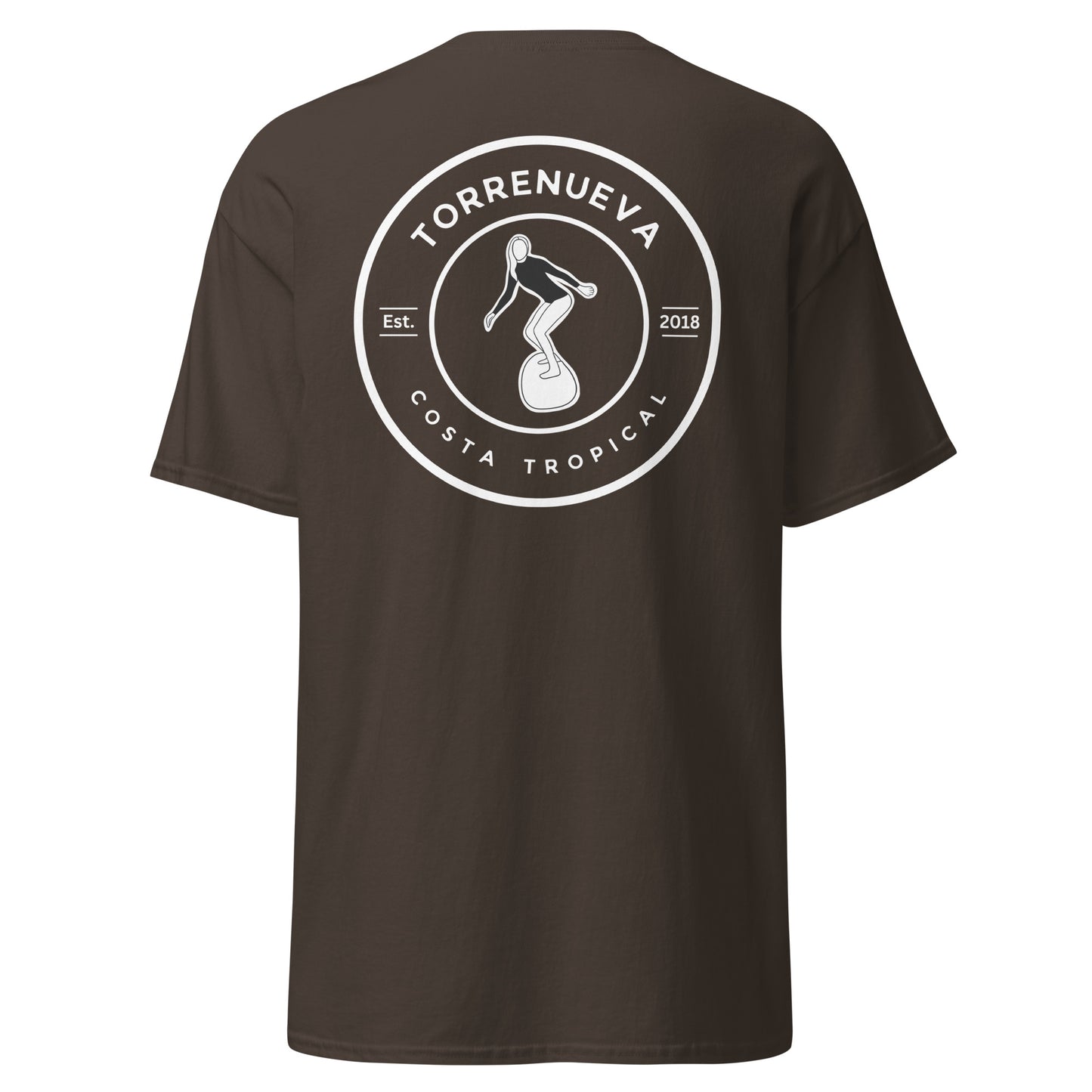 Torrenueva Costa Est. 2018, Surfer Girl Crest & Back || Klassisches T-Shirt