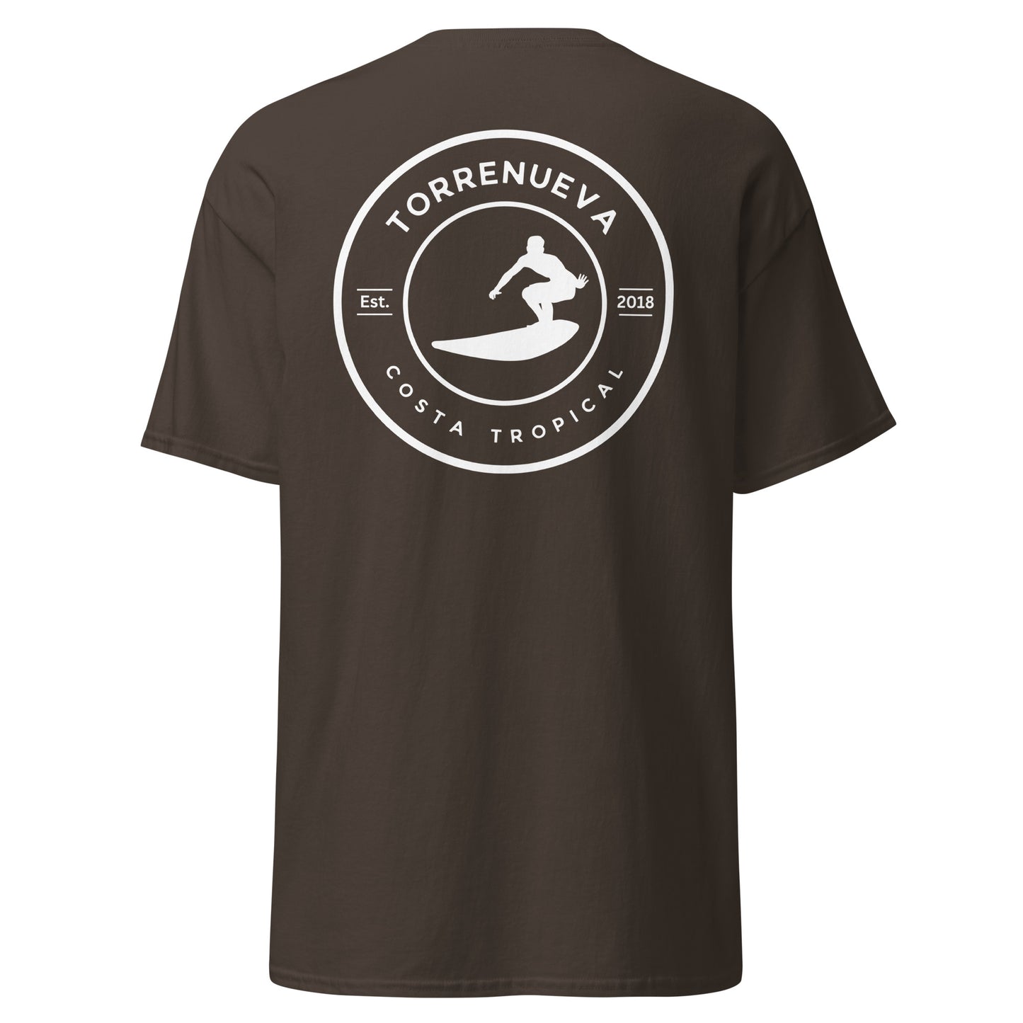 Torrenueva Costa, Est. 2018, Surfer Crest & Back || Klassisches T-Shirt