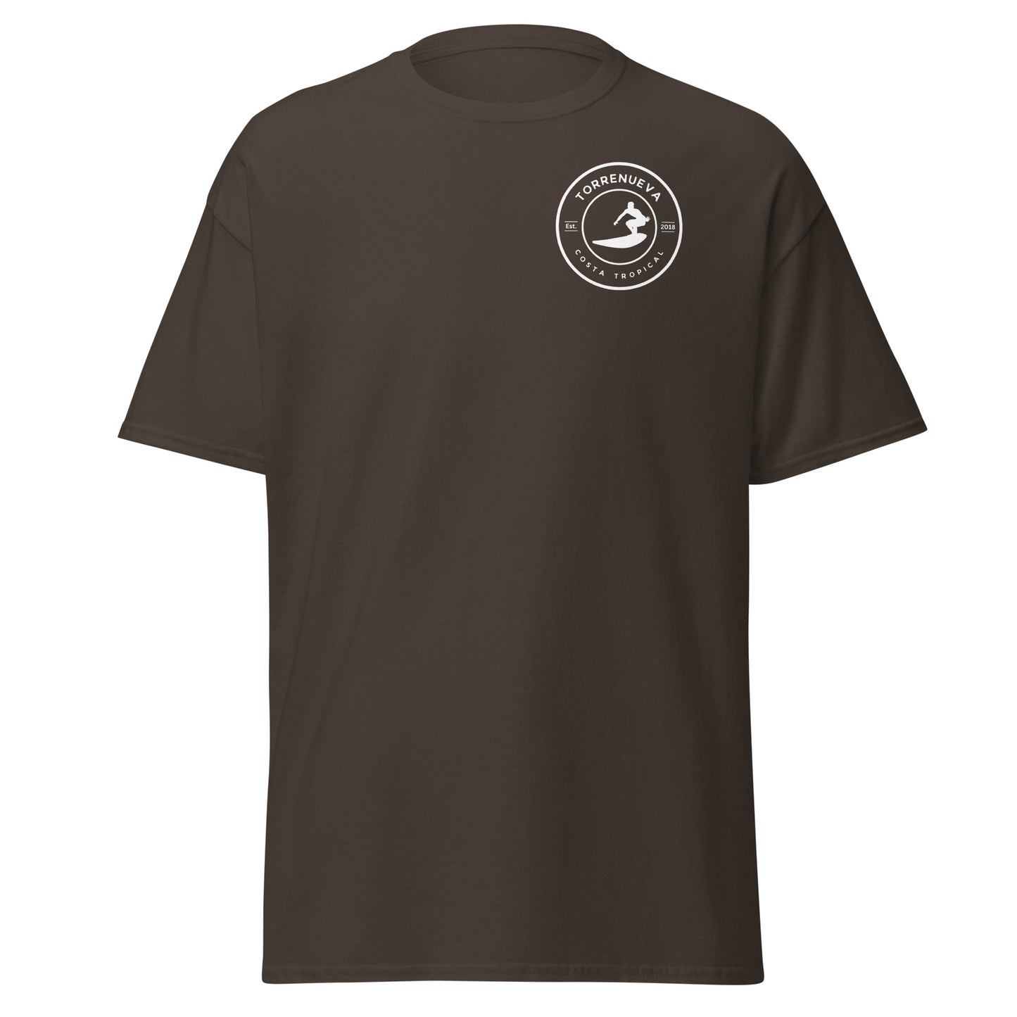 Torrenueva Costa, Est. 2018, Surfer Crest & Back || Klassisches T-Shirt