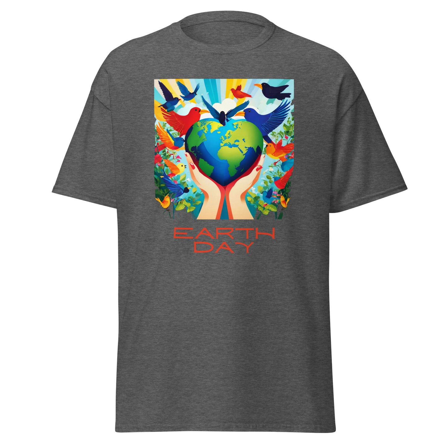 Tag der Erde, Herz Erde & Vögel || Klassisches T-Shirt