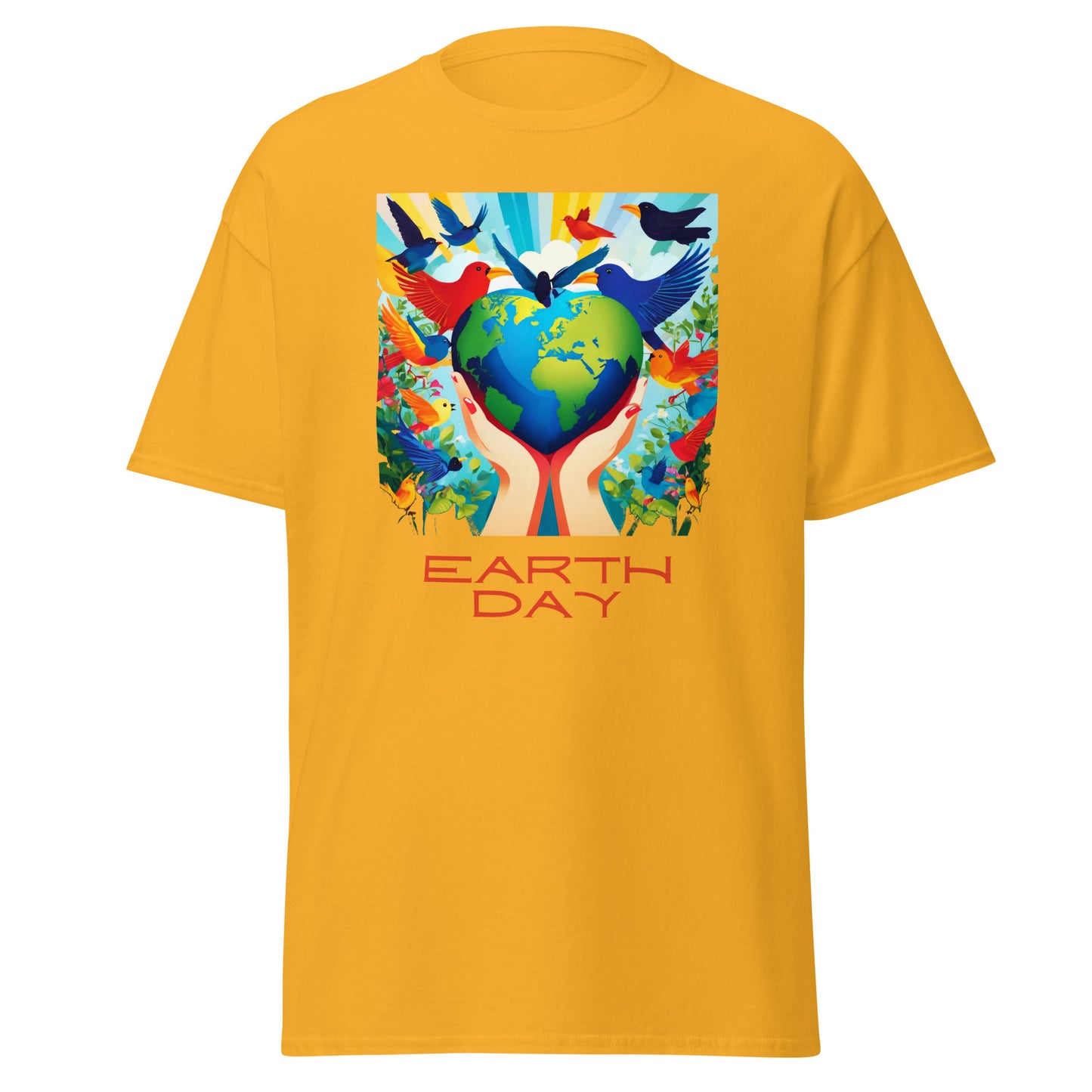 Tag der Erde, Herz Erde & Vögel || Klassisches T-Shirt