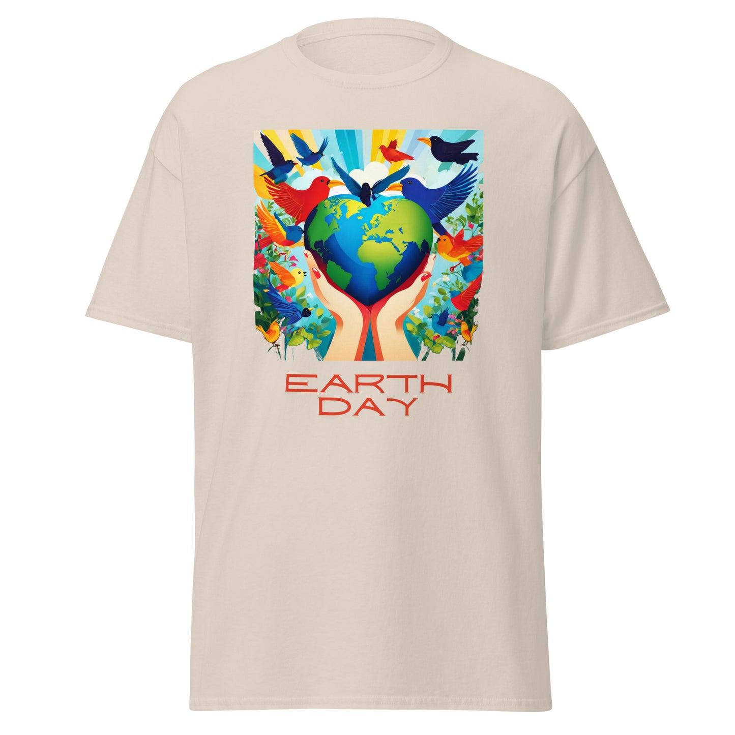 Tag der Erde, Herz Erde & Vögel || Klassisches T-Shirt