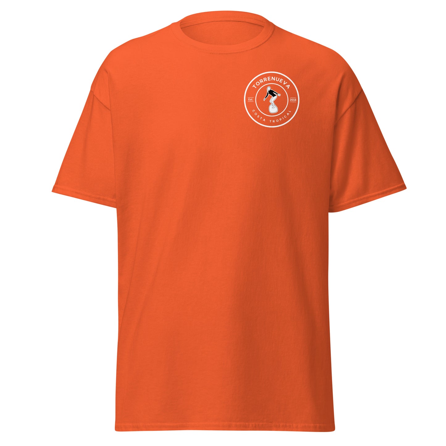 Torrenueva Costa Est. 2018, Surfer Girl Crest & Back || Klassisches T-Shirt