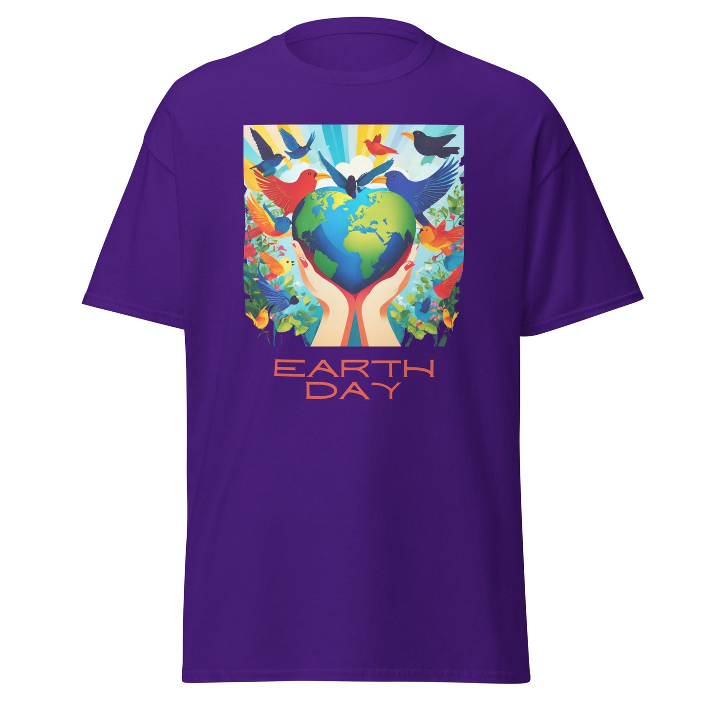 Tag der Erde, Herz Erde & Vögel || Klassisches T-Shirt