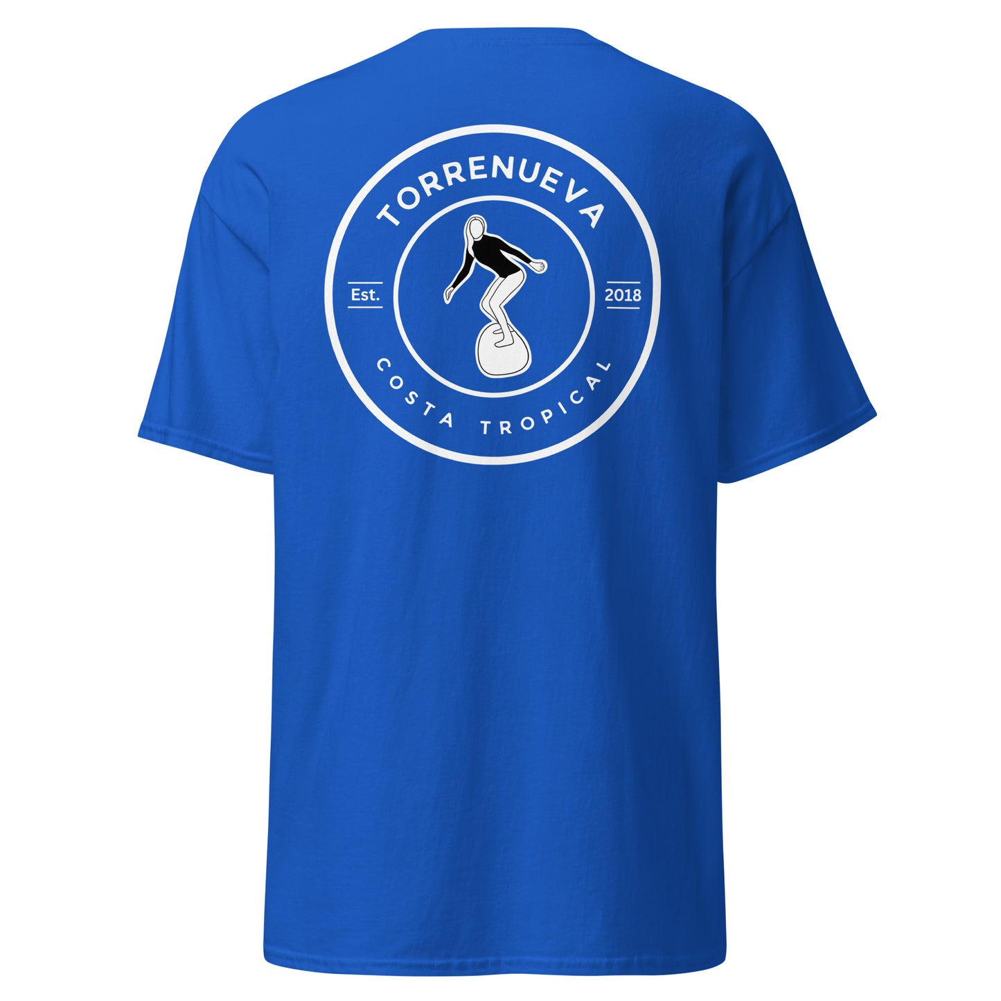 Torrenueva Costa Est. 2018, Surfer Girl Crest & Back || Klassisches T-Shirt