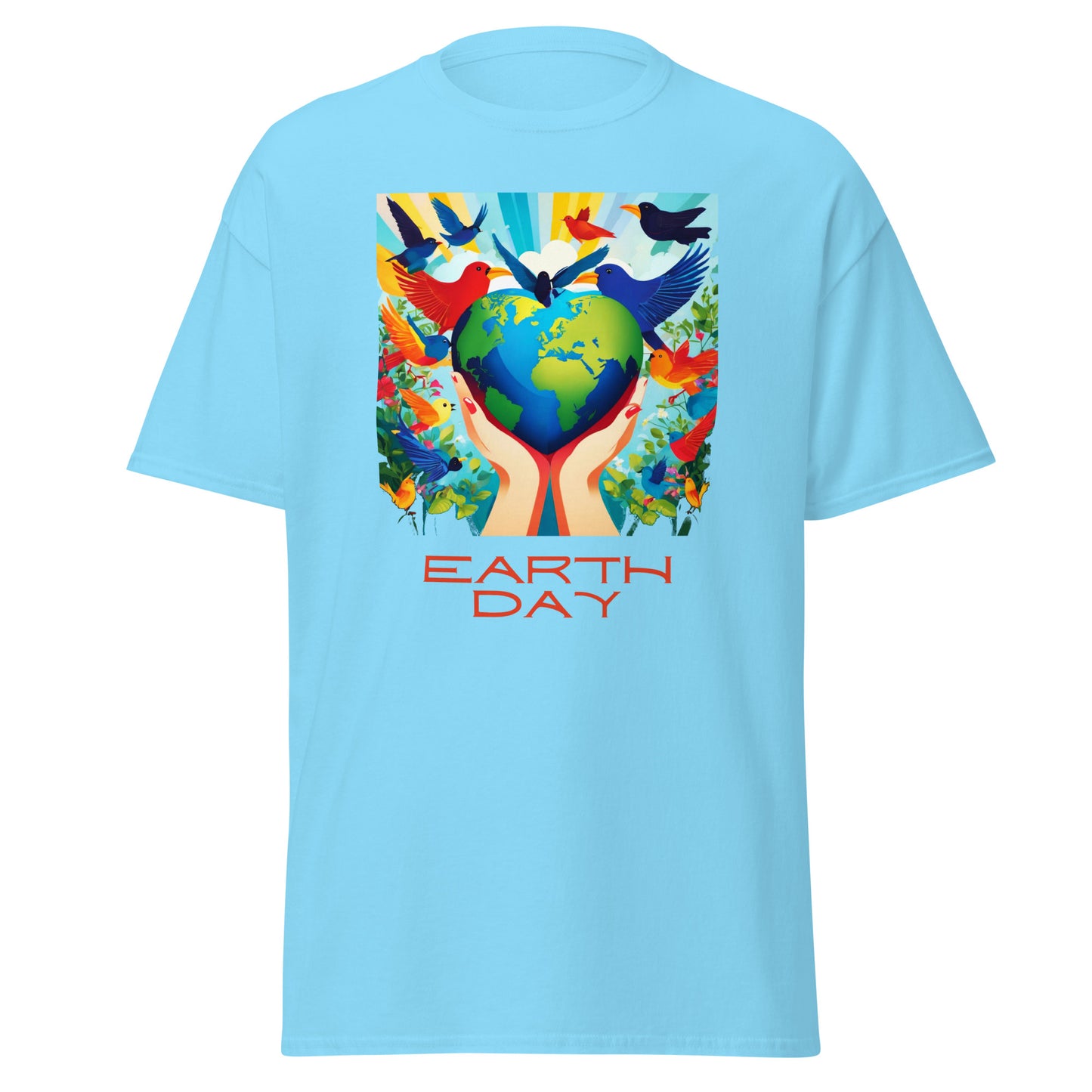 Tag der Erde, Herz Erde & Vögel || Klassisches T-Shirt