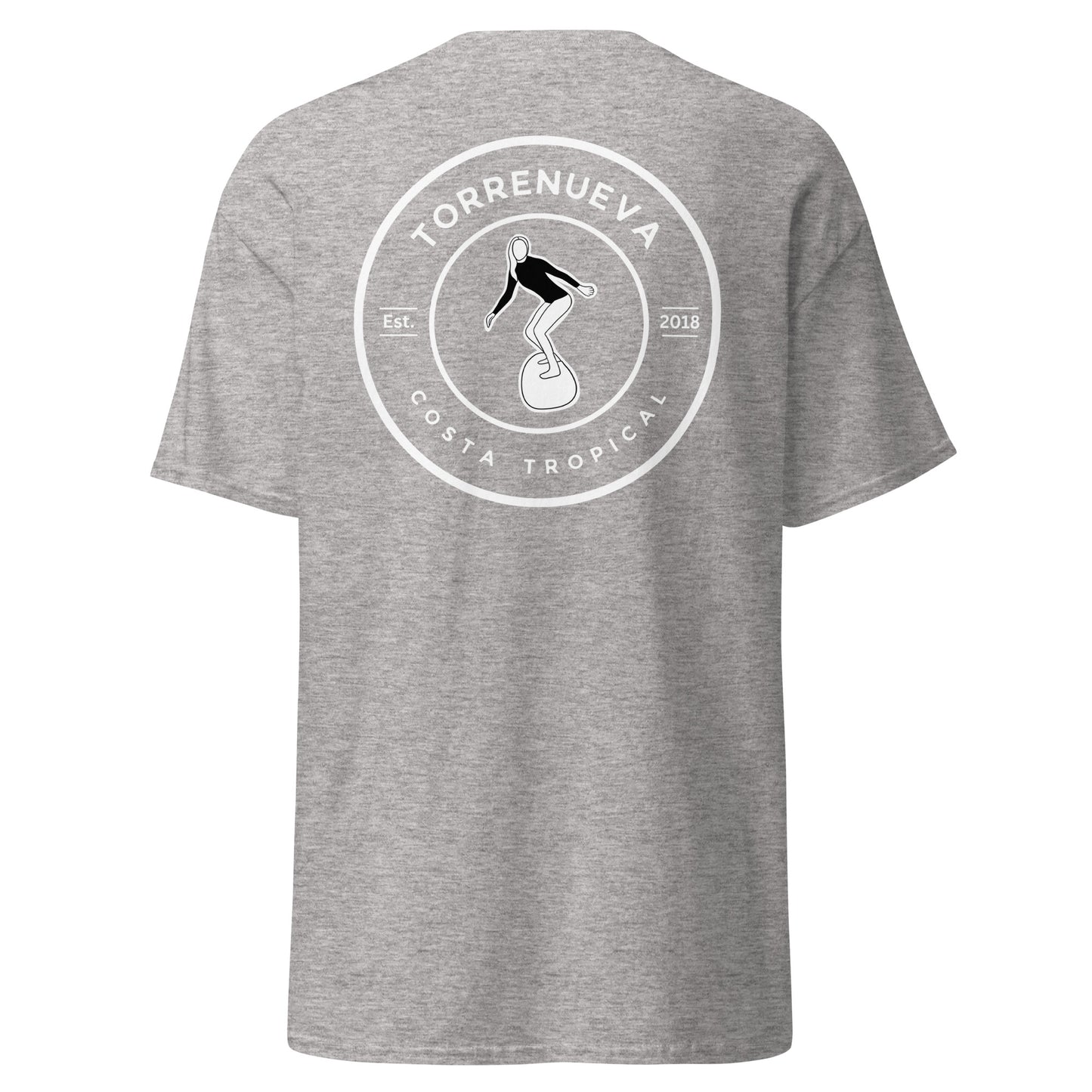 Torrenueva Costa Est. 2018, Surfer Girl Crest & Back || Klassisches T-Shirt