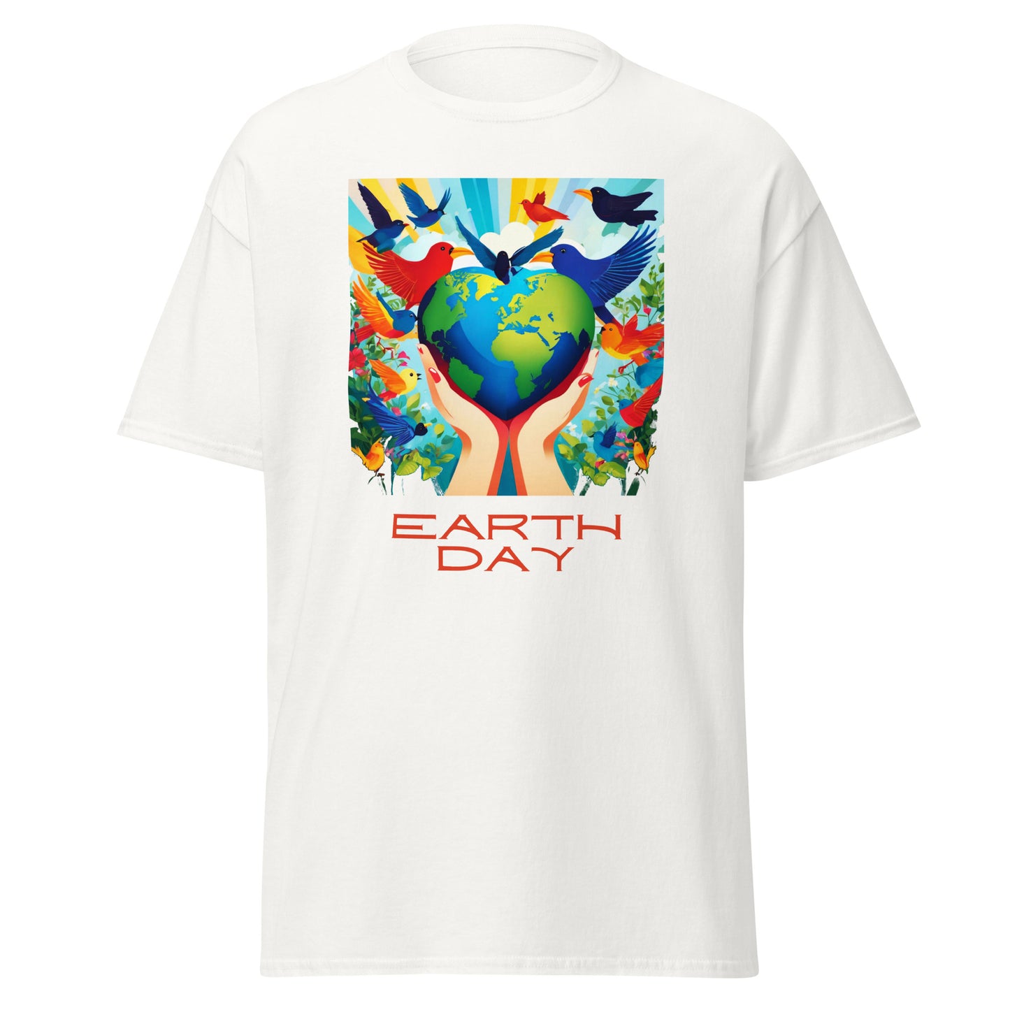 Tag der Erde, Herz Erde & Vögel || Klassisches T-Shirt