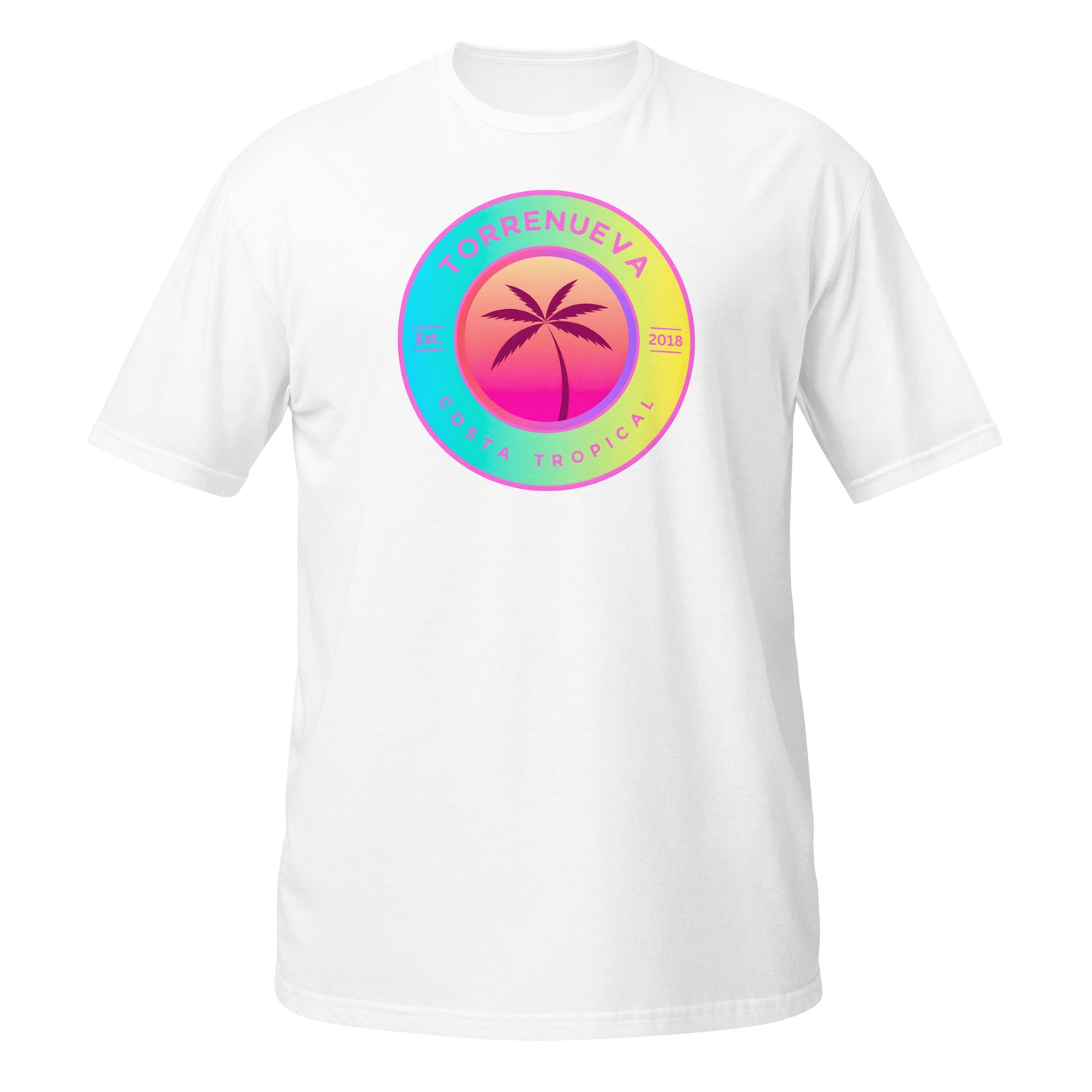 Torrenueva Costa Est 2018, Palmblau Gelb || Weiches T-Shirt