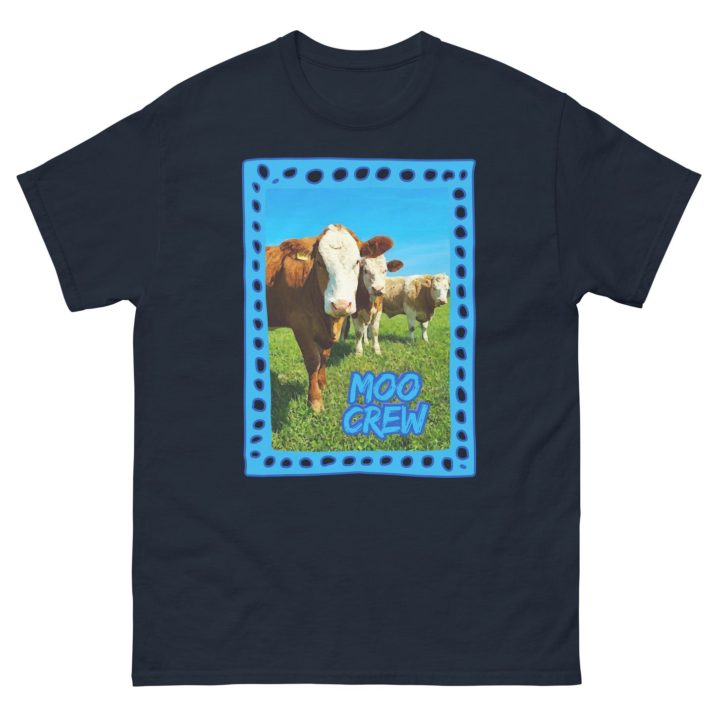 MOO CREW Blau || Klassisches Unisex-T-Shirt
