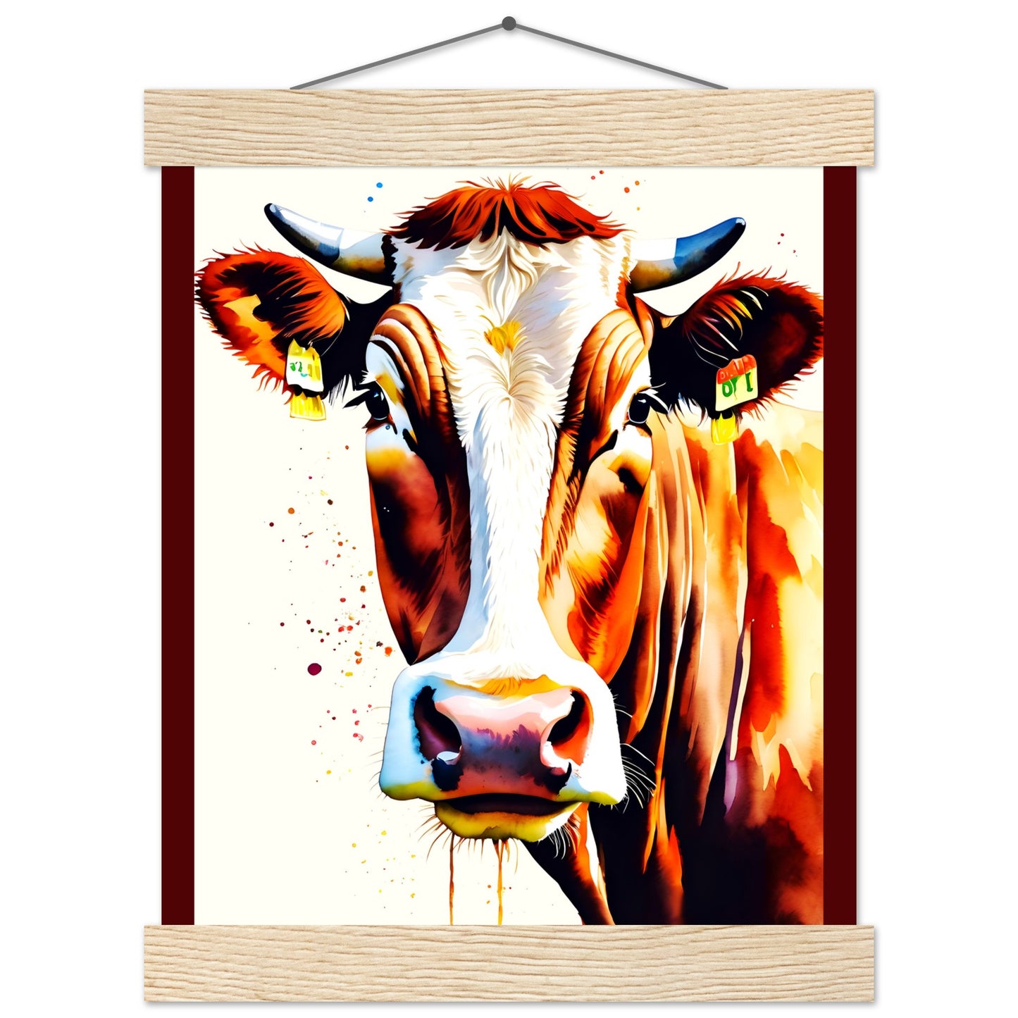 Hola vaca || Póster de papel mate premium con colgador