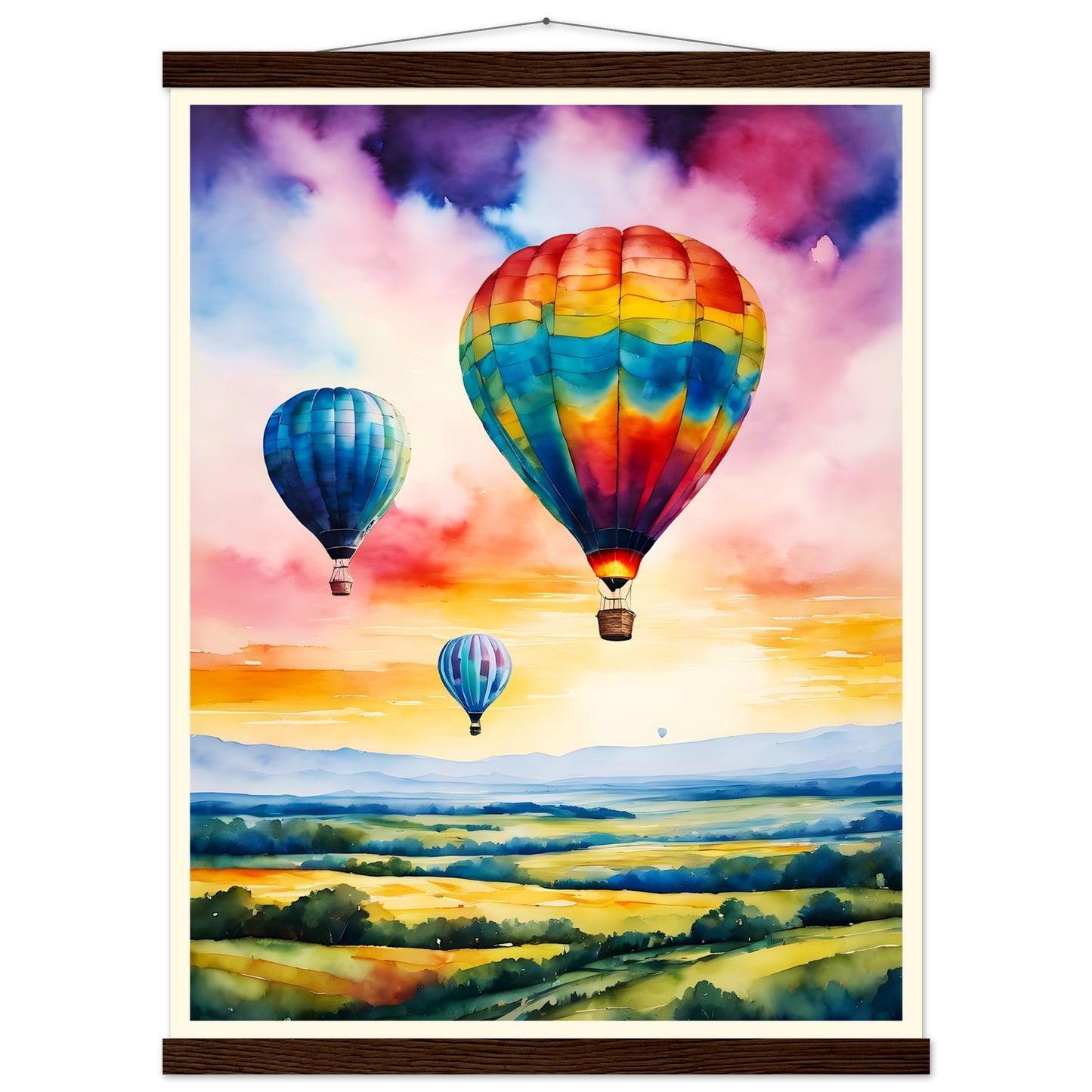 Globos de colores || Póster de papel mate premium con colgador