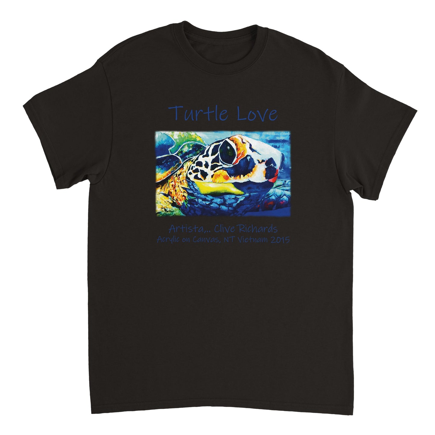 Turtle Love, Artista Clive || Heavyweight Unisex Crewneck Tee