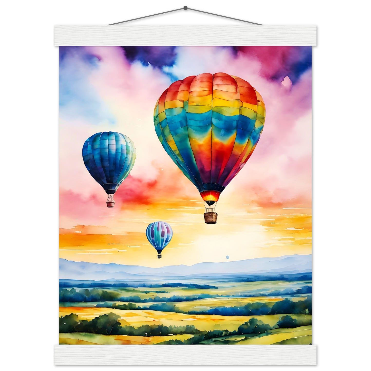 Globos de colores || Póster de papel mate premium con colgador