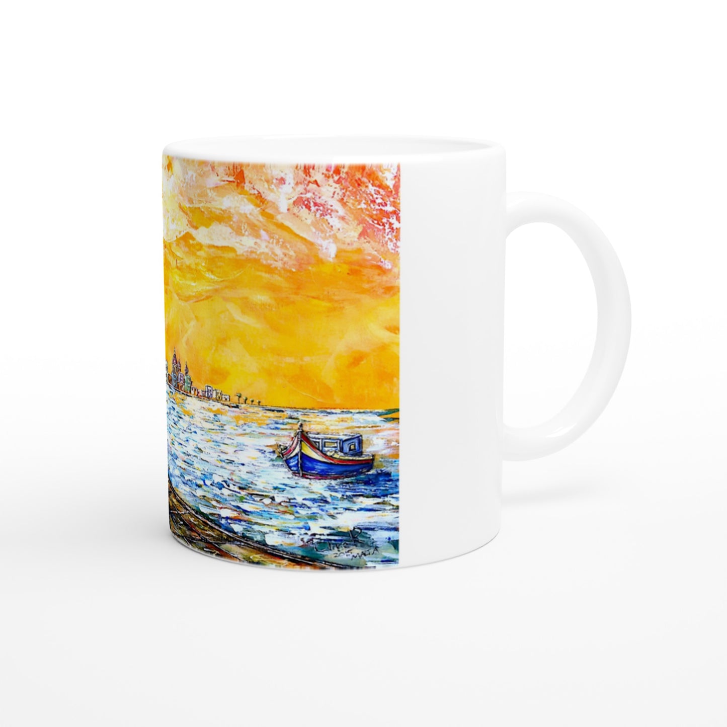 Luzzu mágica || Taza de cerámica blanca de 11 oz