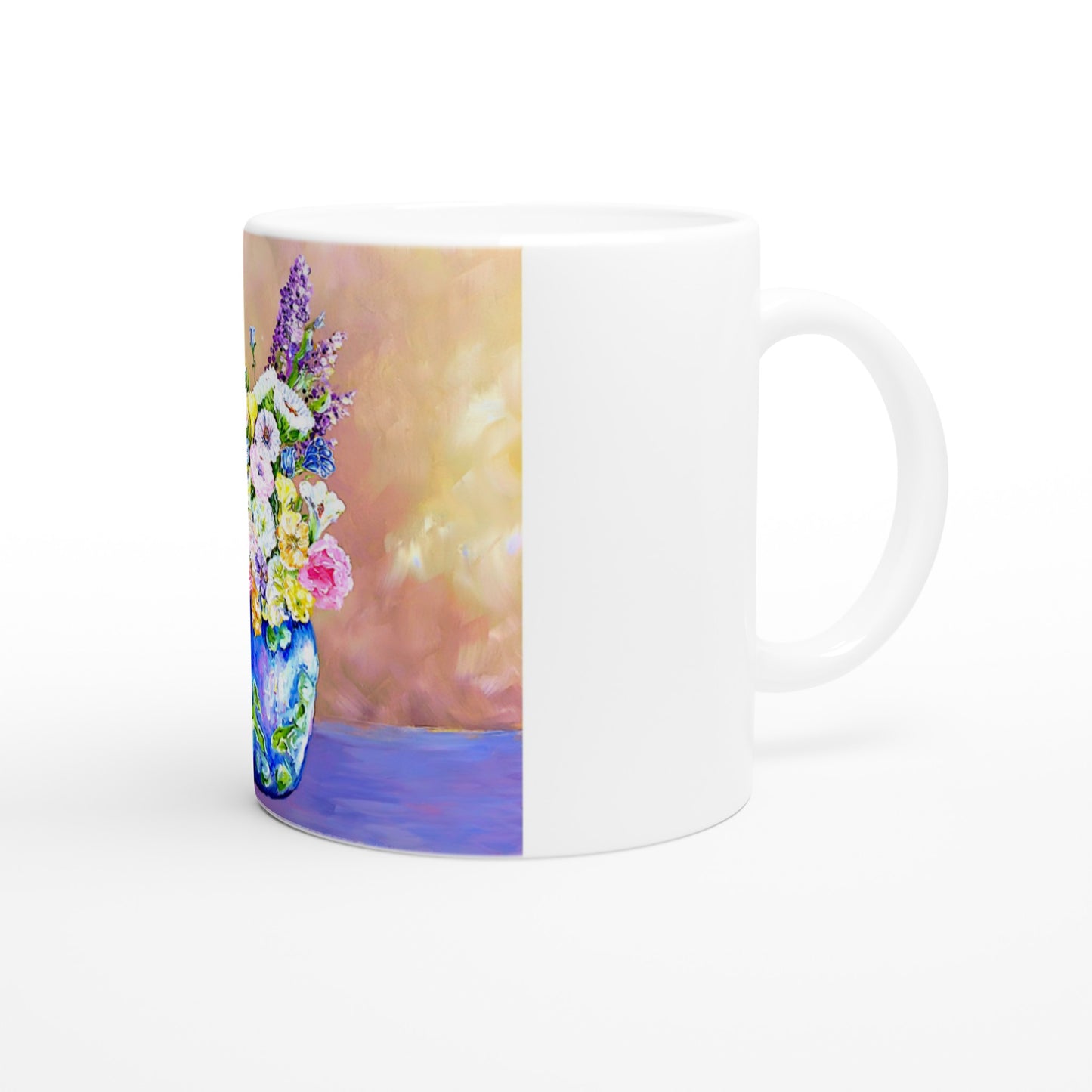 Gemischte Blumenvase || Weiße 11oz Keramiktasse